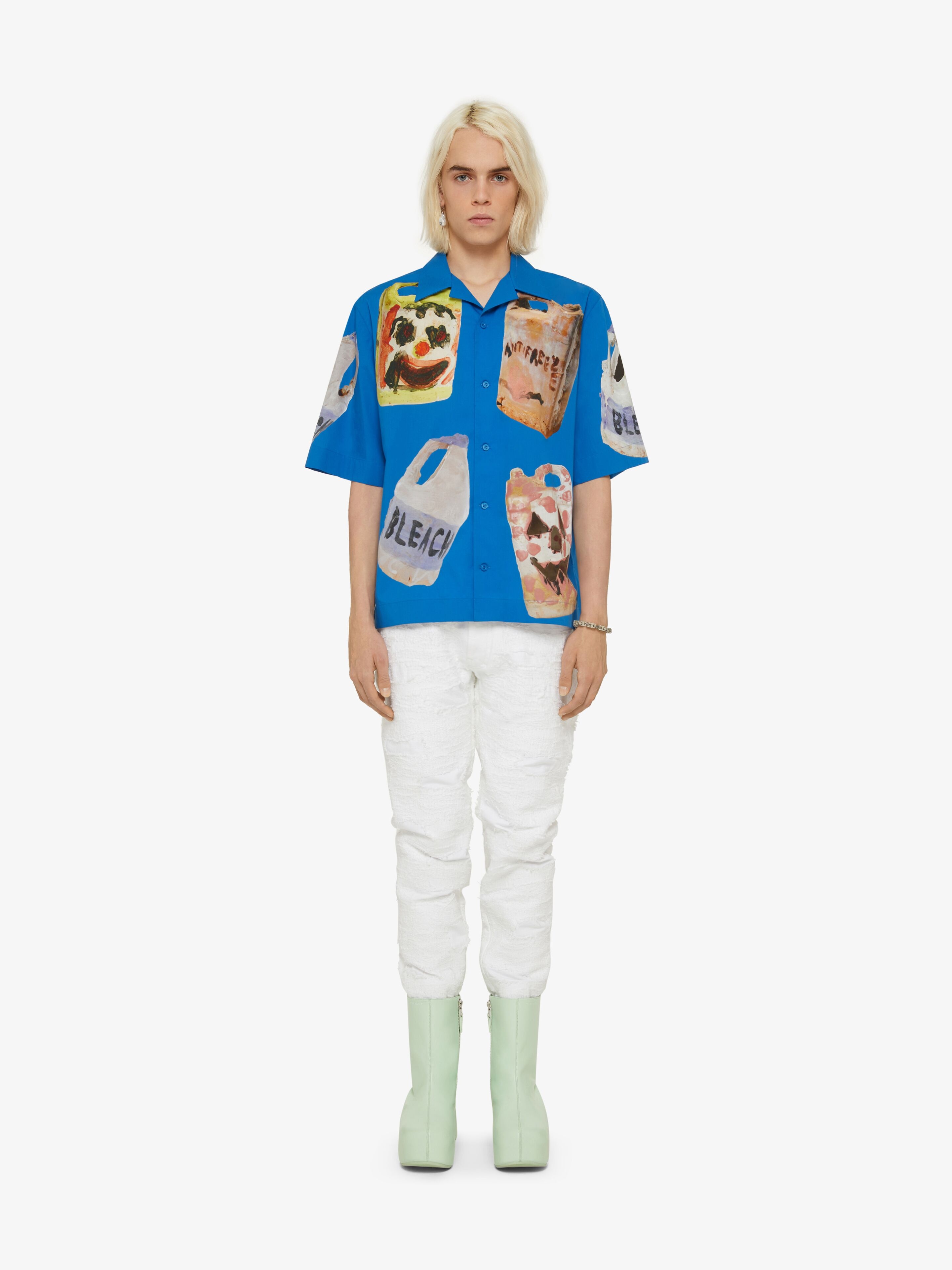 HAWAIIAN SHIRT IN COTTON WITH CERAMICS PRINTS - 2