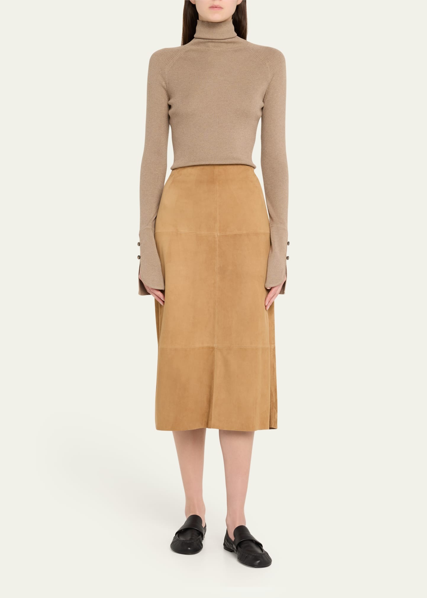 Belle Ribbed Silk Cashmere Turtleneck - 2
