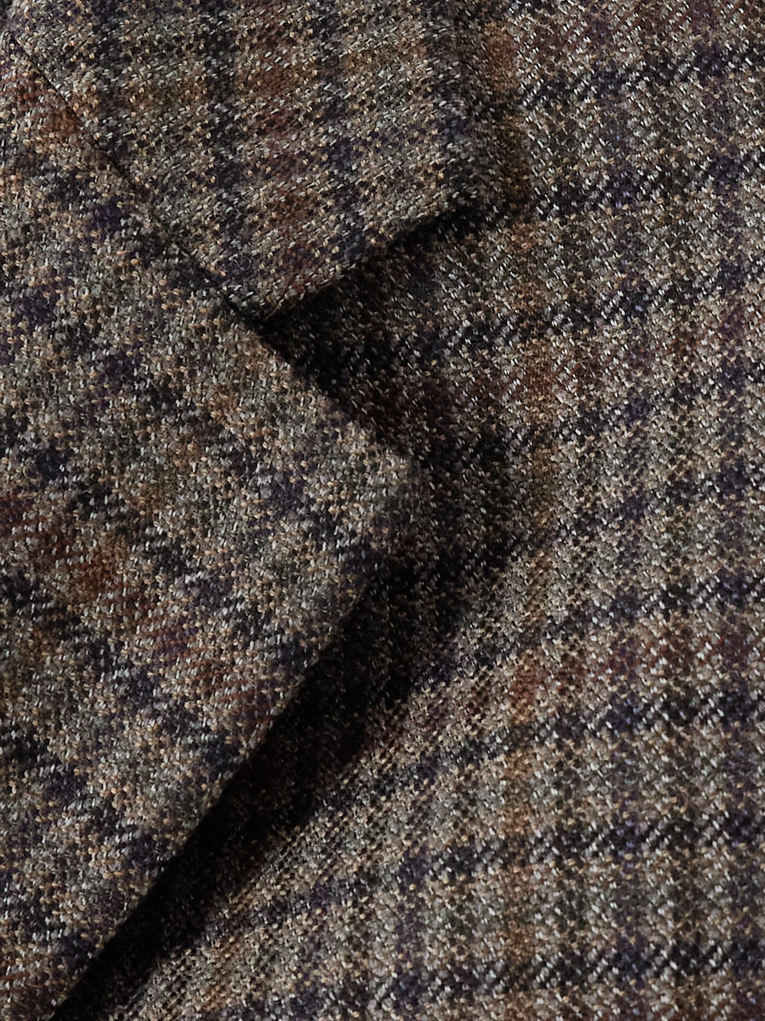 Checked padded wool blazer Gray - 4