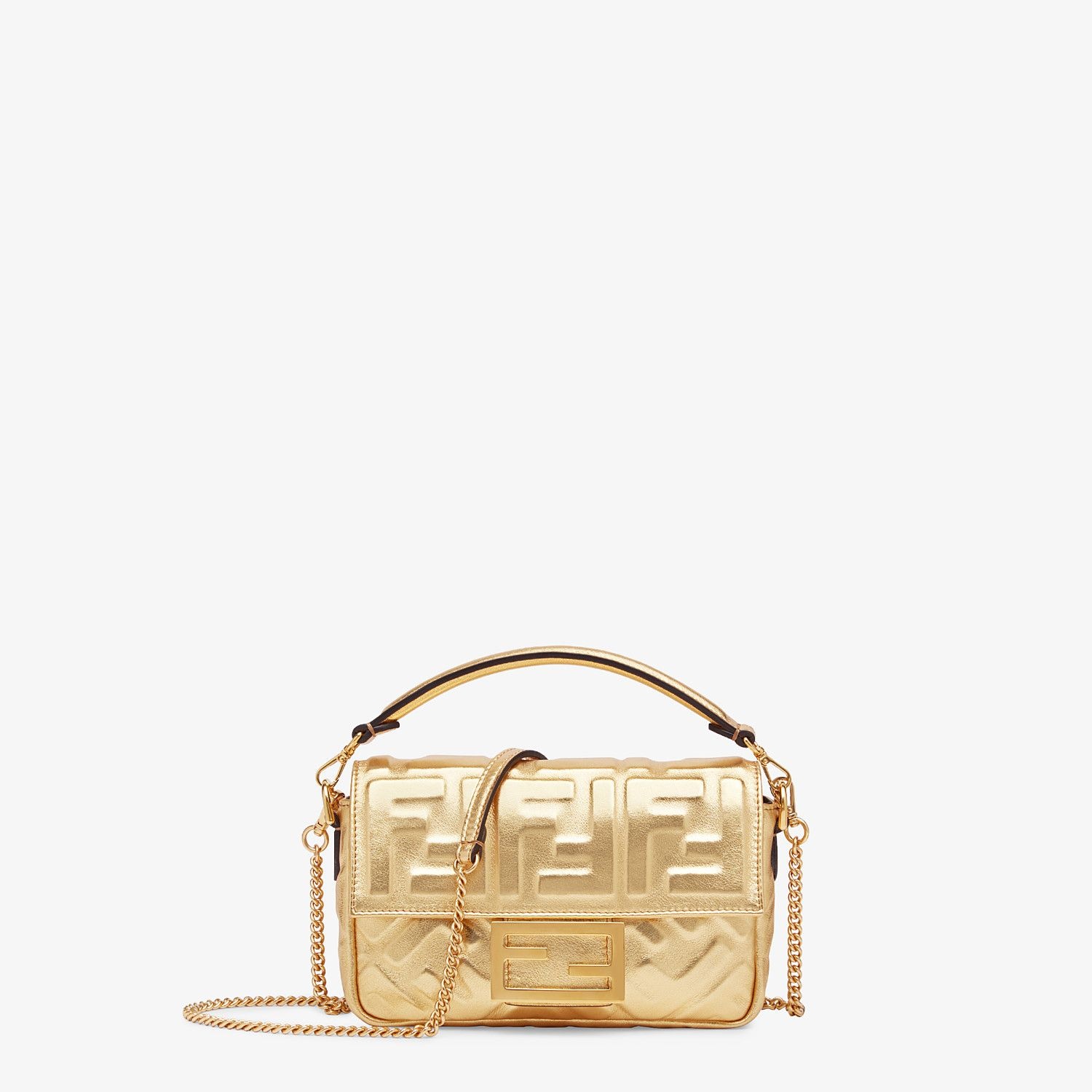 Golden leather bag - 1