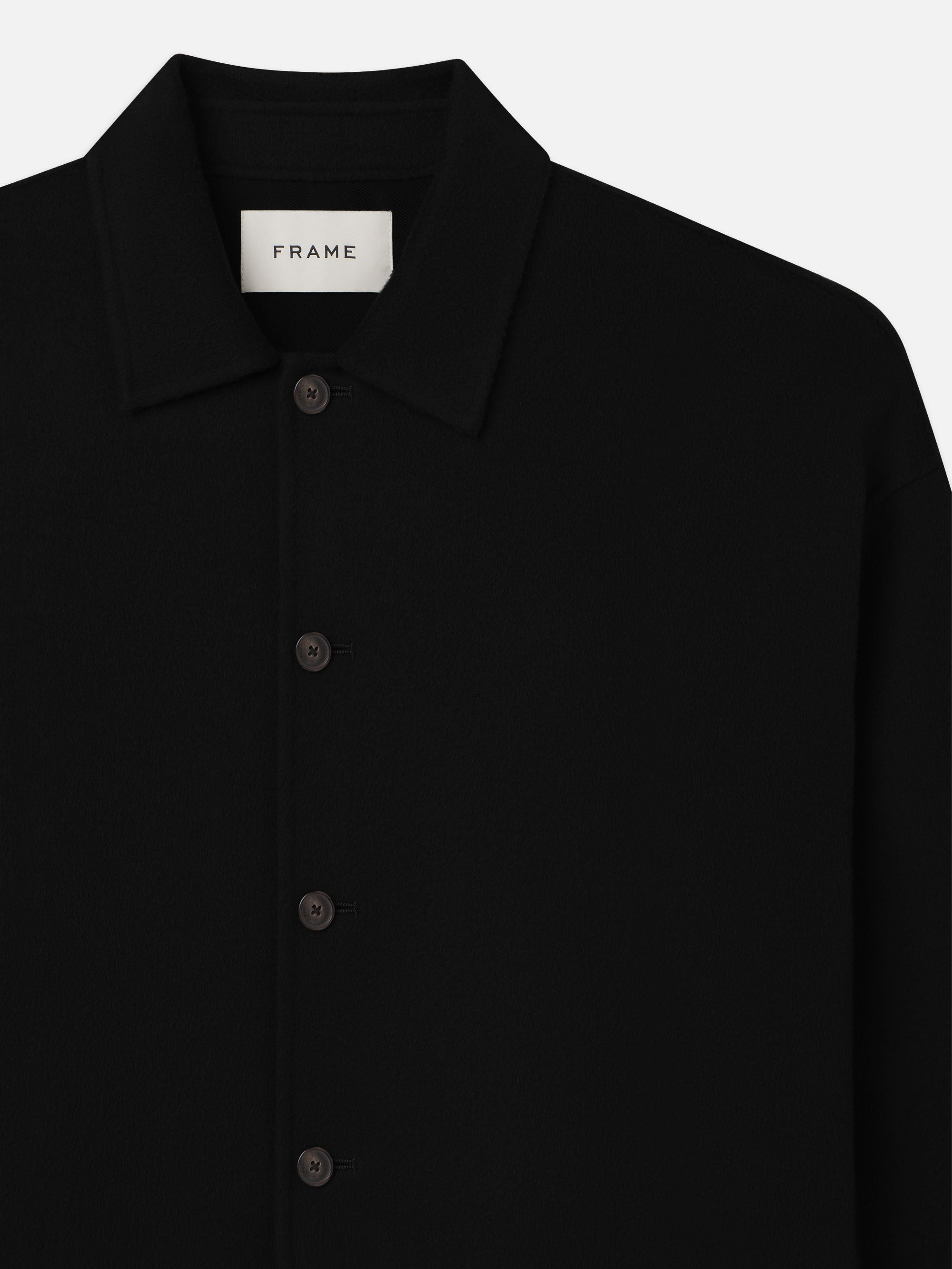 Double Face Shirt Jacket in Black - 2