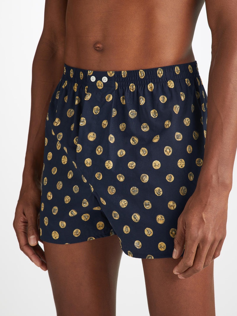 Men's Classic Fit Boxers Ledbury 78 Cotton Batiste Navy - 3