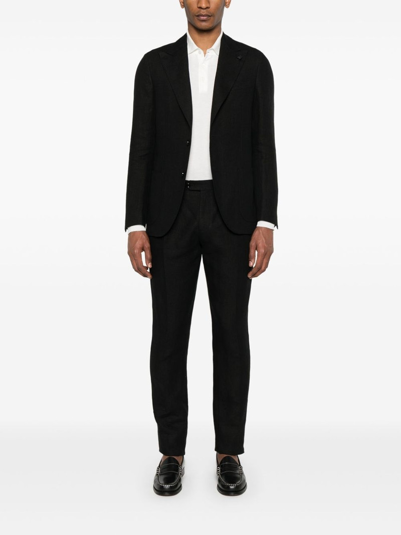 LARDINI brooch-detail suit outlook