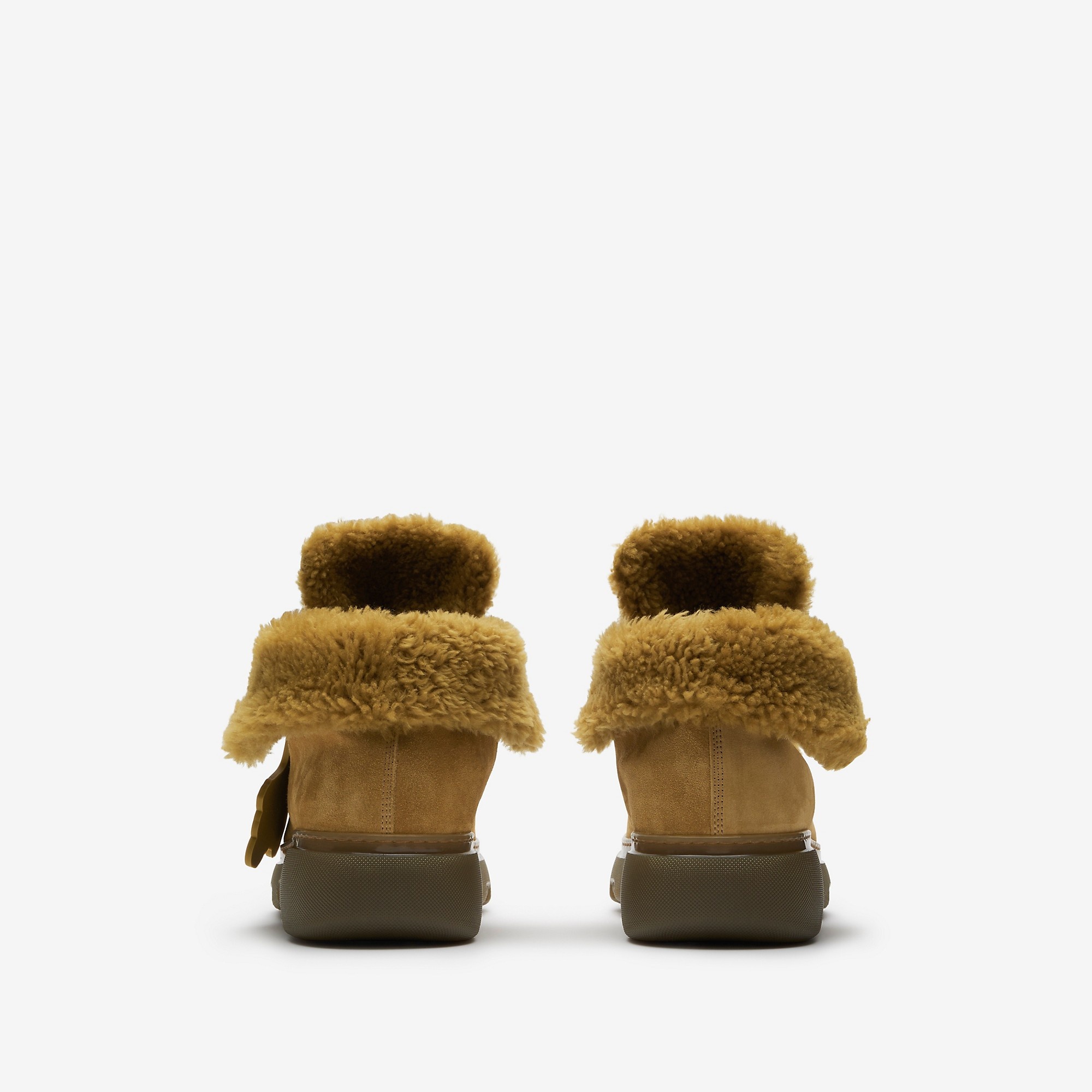 Suede and Shearling Creeper Shoes - 4