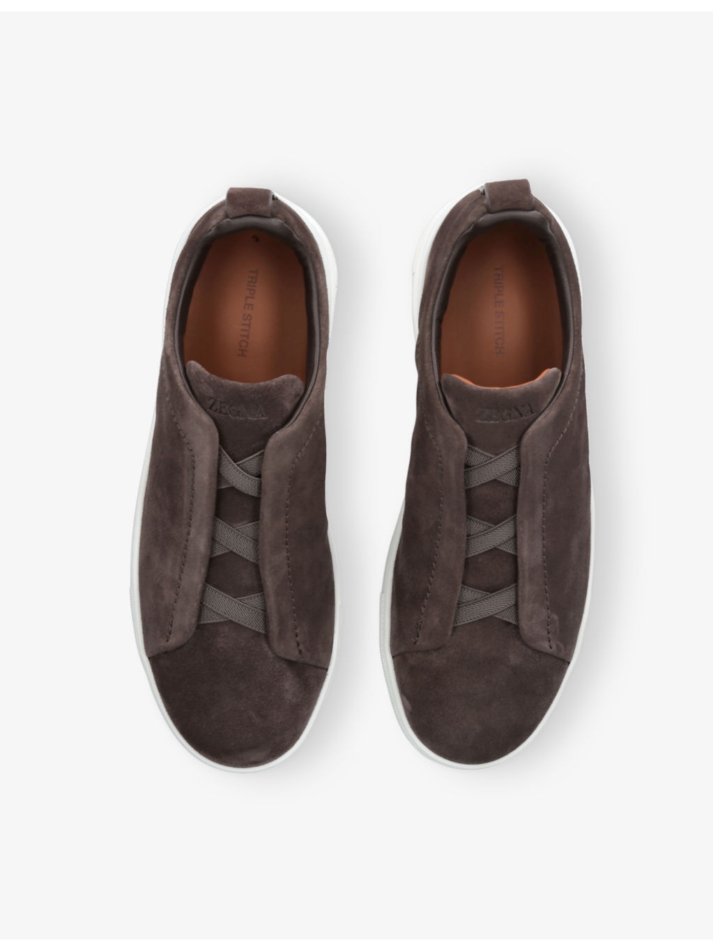 Triple Stitch Panelled Suede Low-Top Trainers - 2