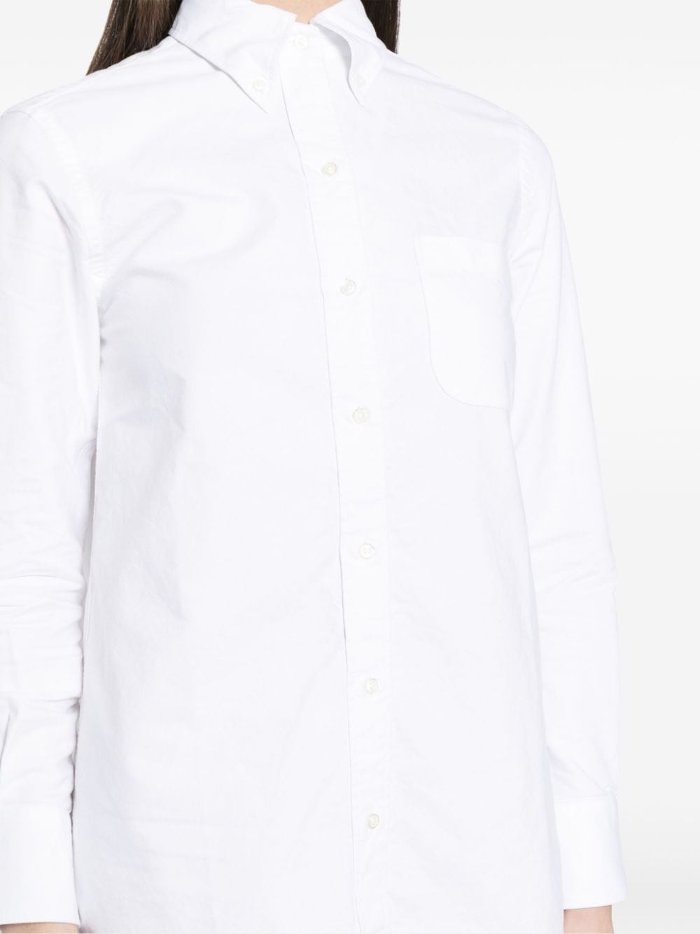 logo-patch poplin shirt dress - 5
