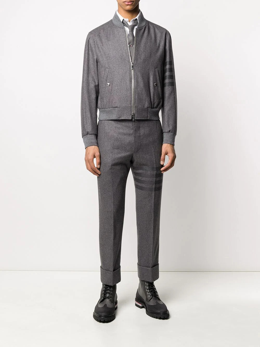 tonal 4-Bar flannel blouson jacket - 2