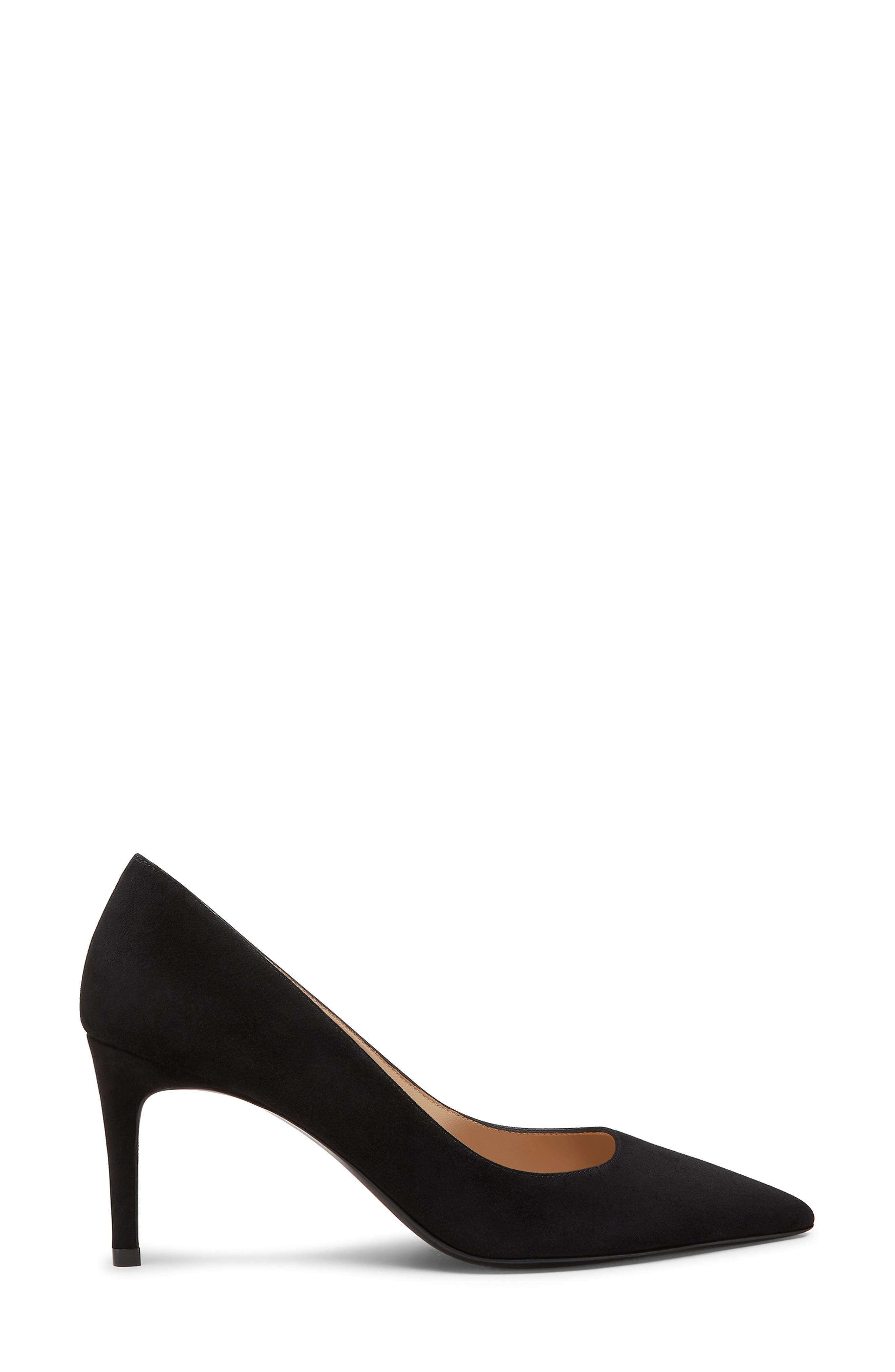 Stuart Weitzman 'Stuart Power 75 Pointed Toe Pump in Black Suede at Nordstrom - 3