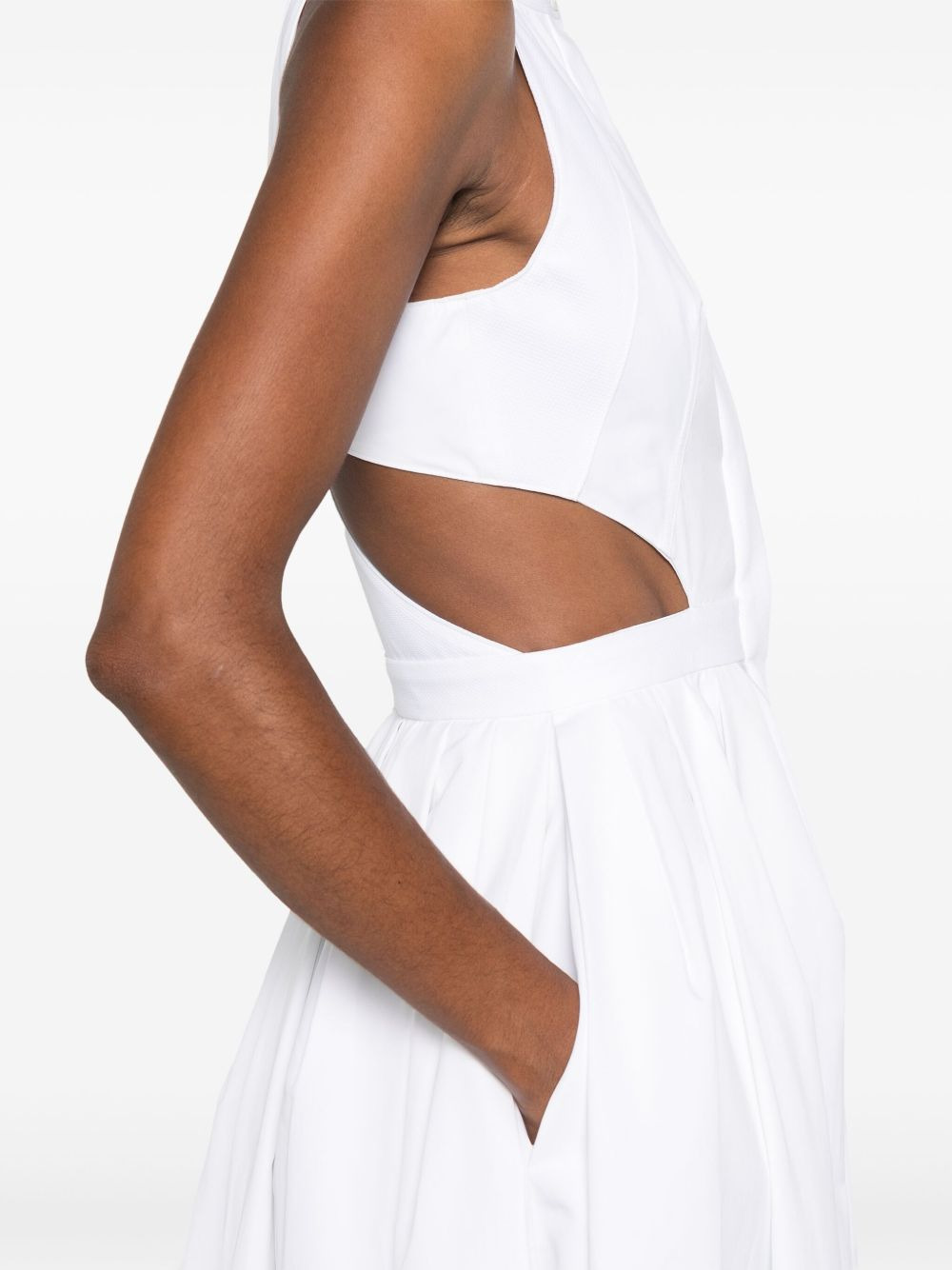 sleeveless cut-out flared dress - 5