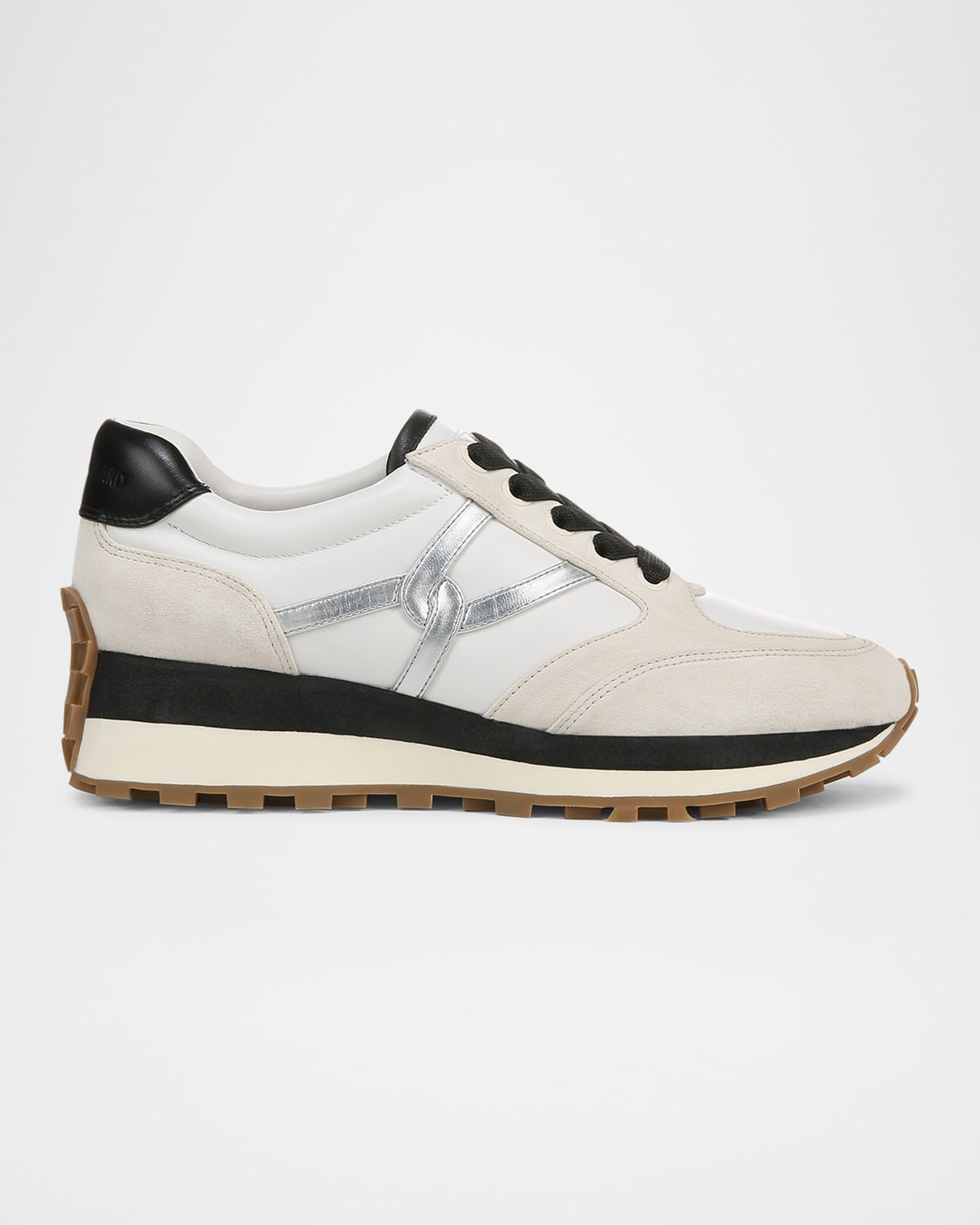 Valentina Mixed Leather Retro Sneakers - 1