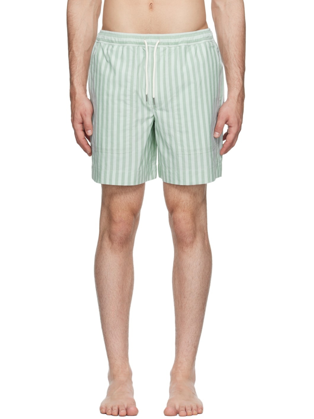 Green Striped Shorts - 1