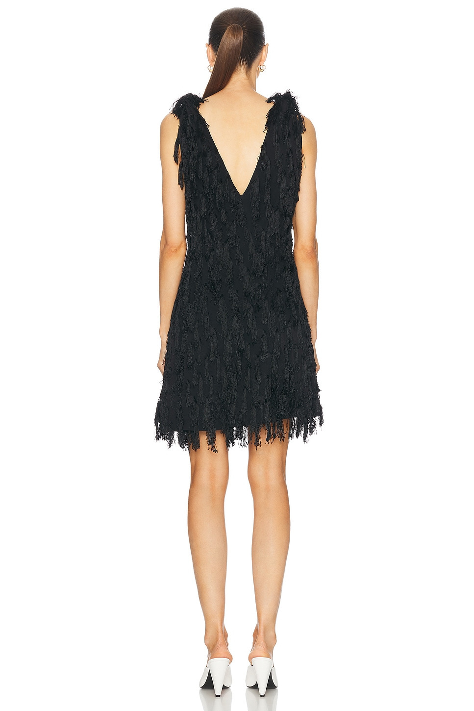 Fringe Crepe Mini Dress - 3