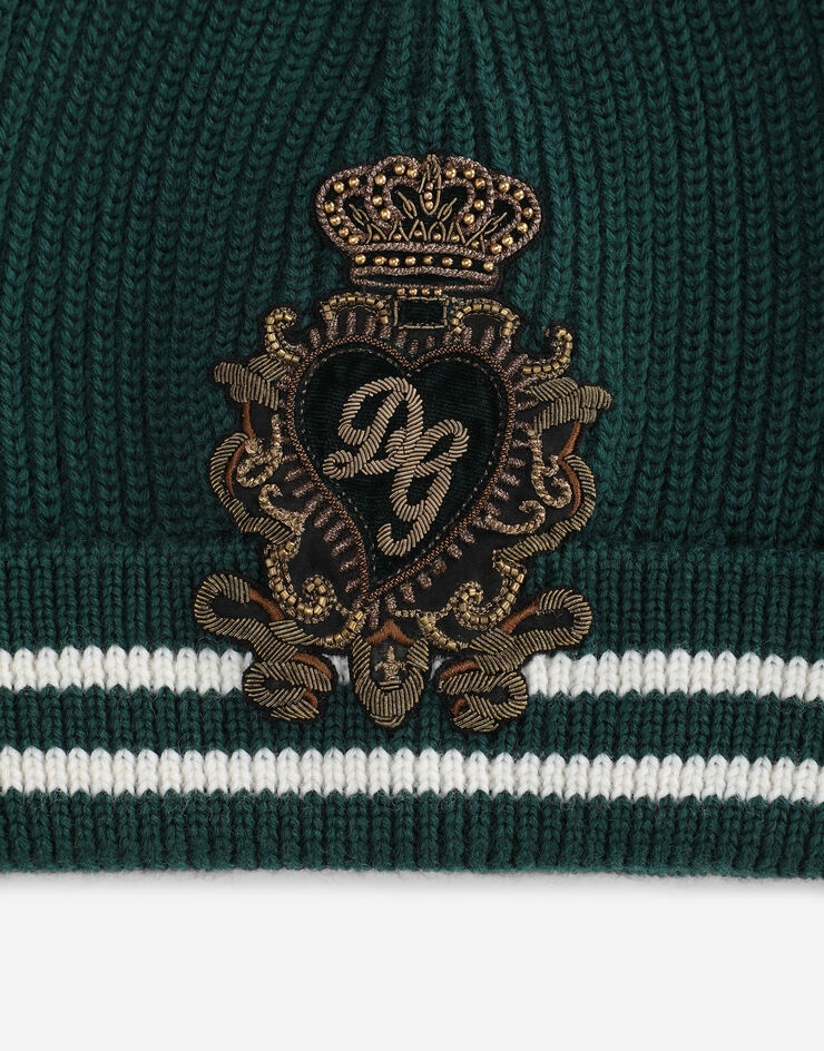 Knit wool hat with DG patch - 2