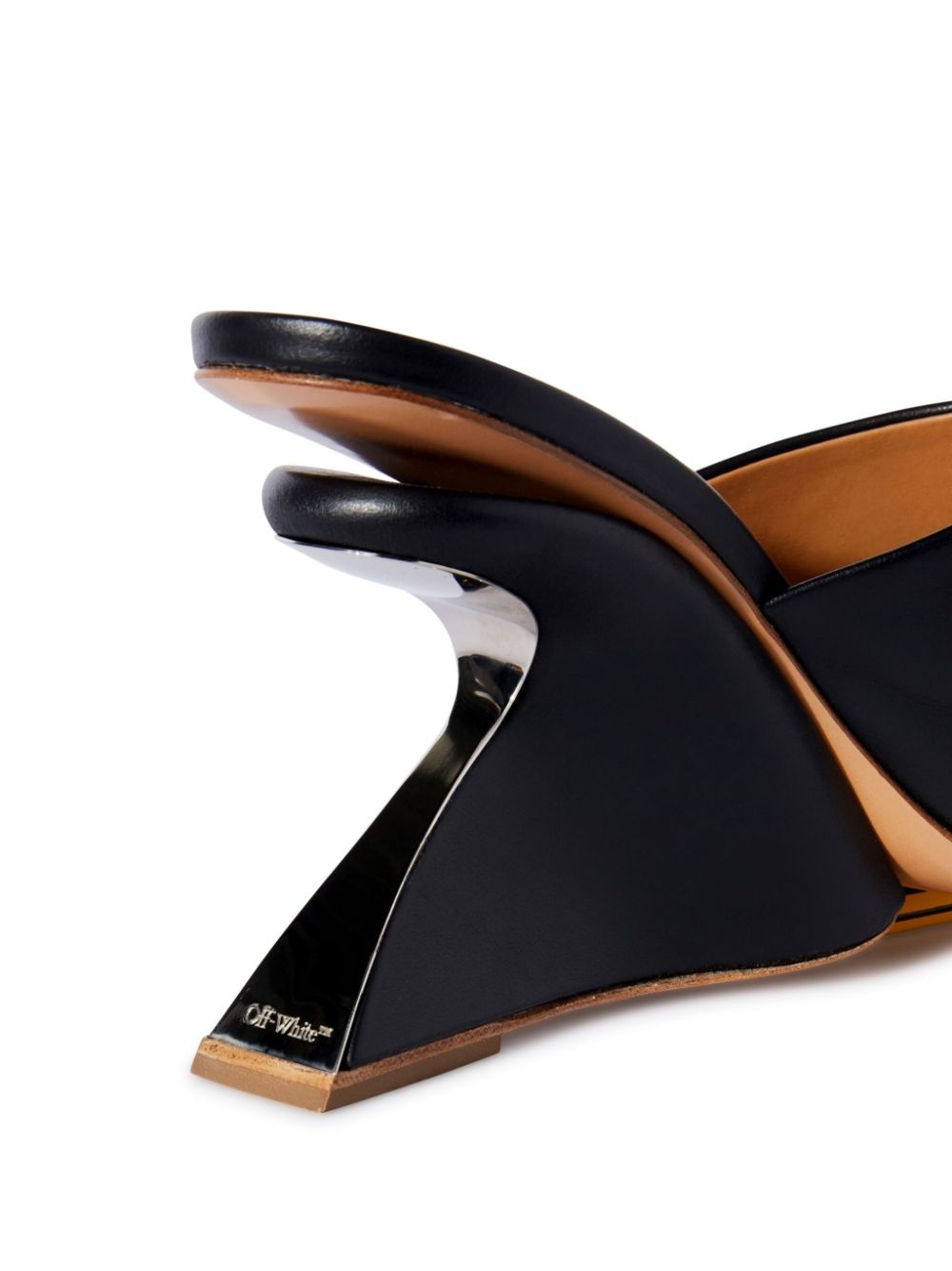 Jug wedge-heel leather mules - 5