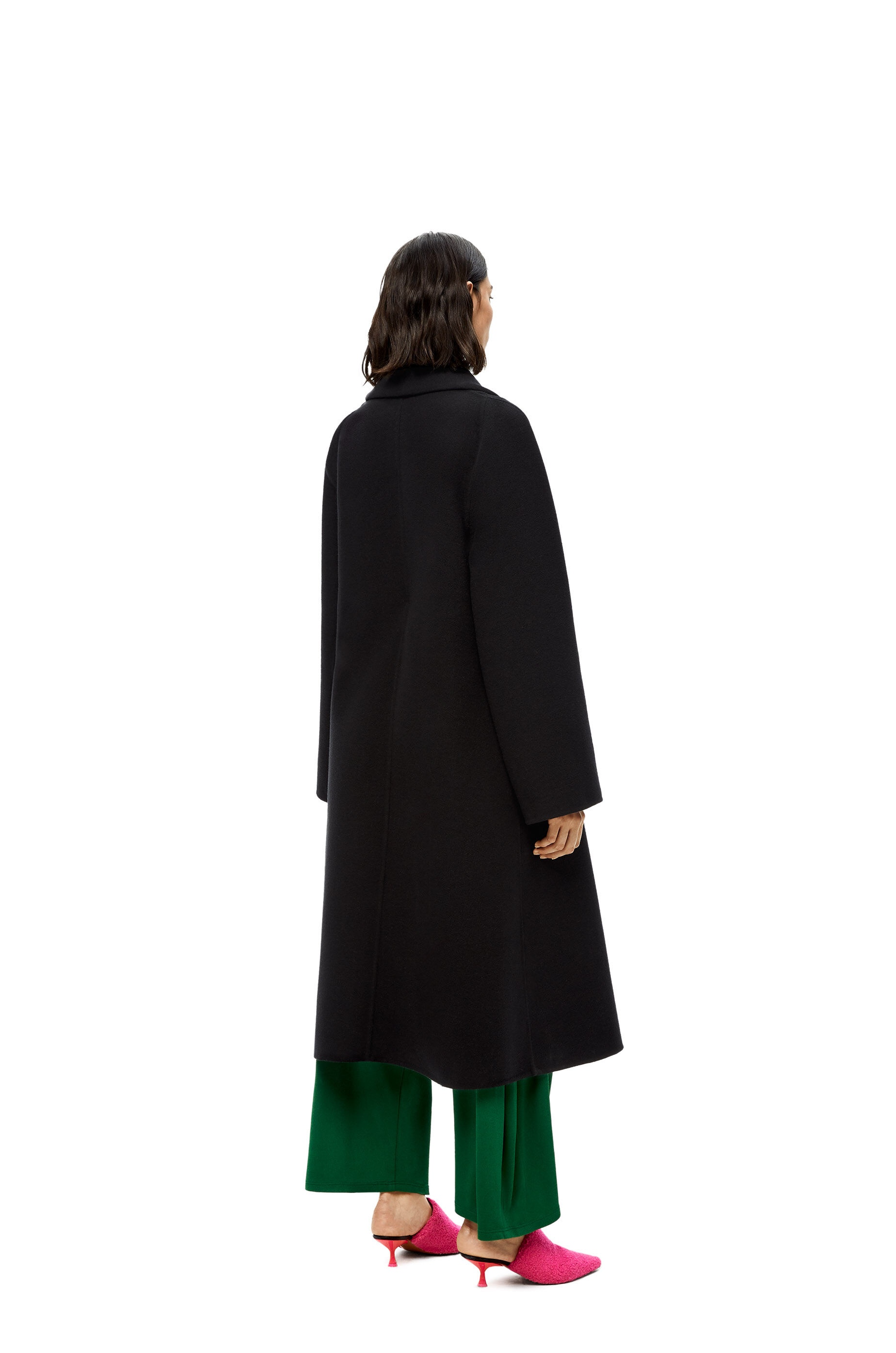 Shawl collar wrap coat in wool and cashmere - 4