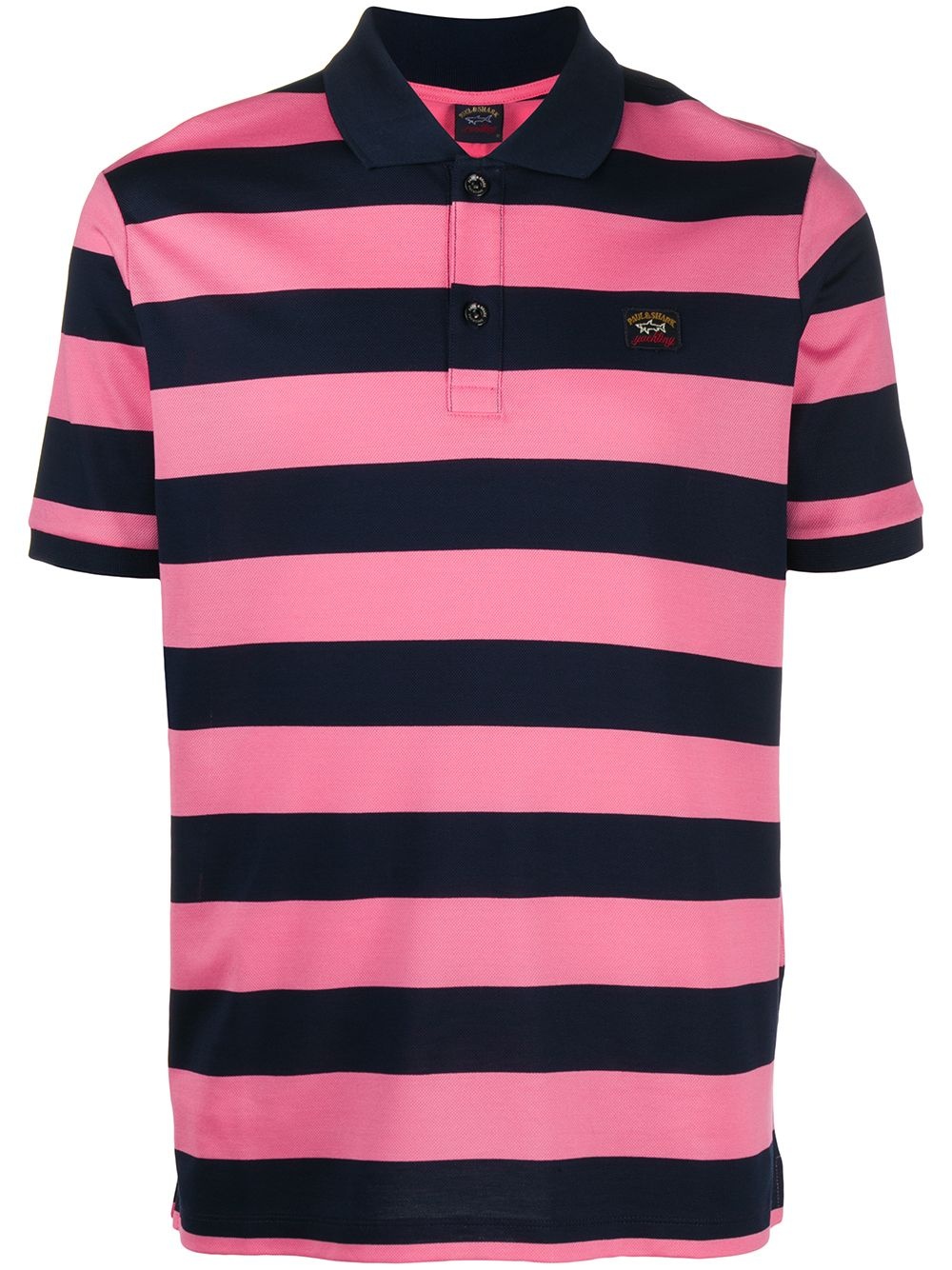 striped short sleeve polo shirt - 1