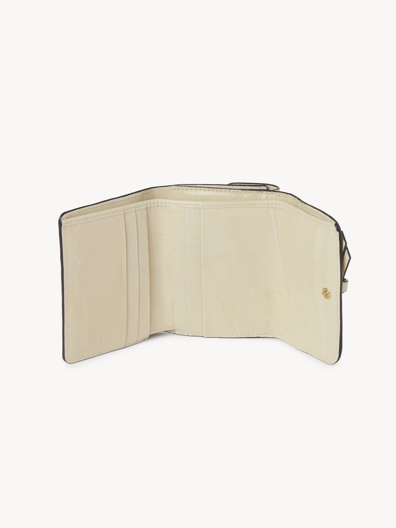 Chloé SMALL ALPHABET TRI-FOLD IN CROCO-EFFECT LEATHER outlook