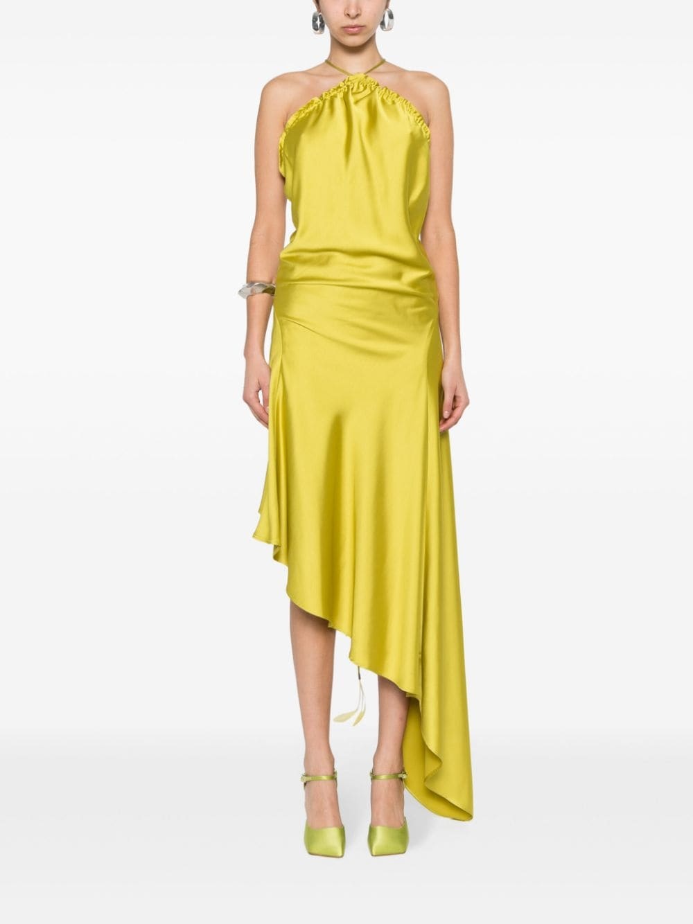 ruched satin midi dress - 2