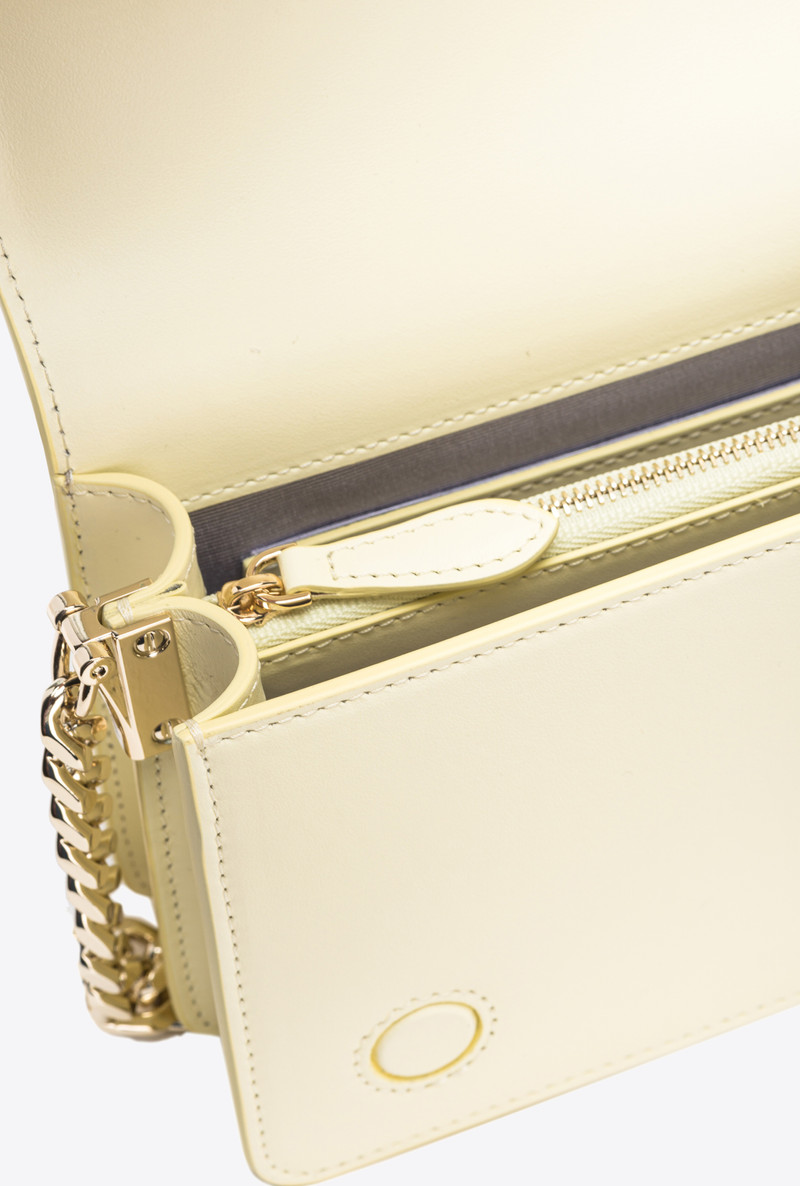 PINKO GALLERIA MINI CLICK CROSSBODY BAG IN GLITTERY REPTILE LEATHER 6