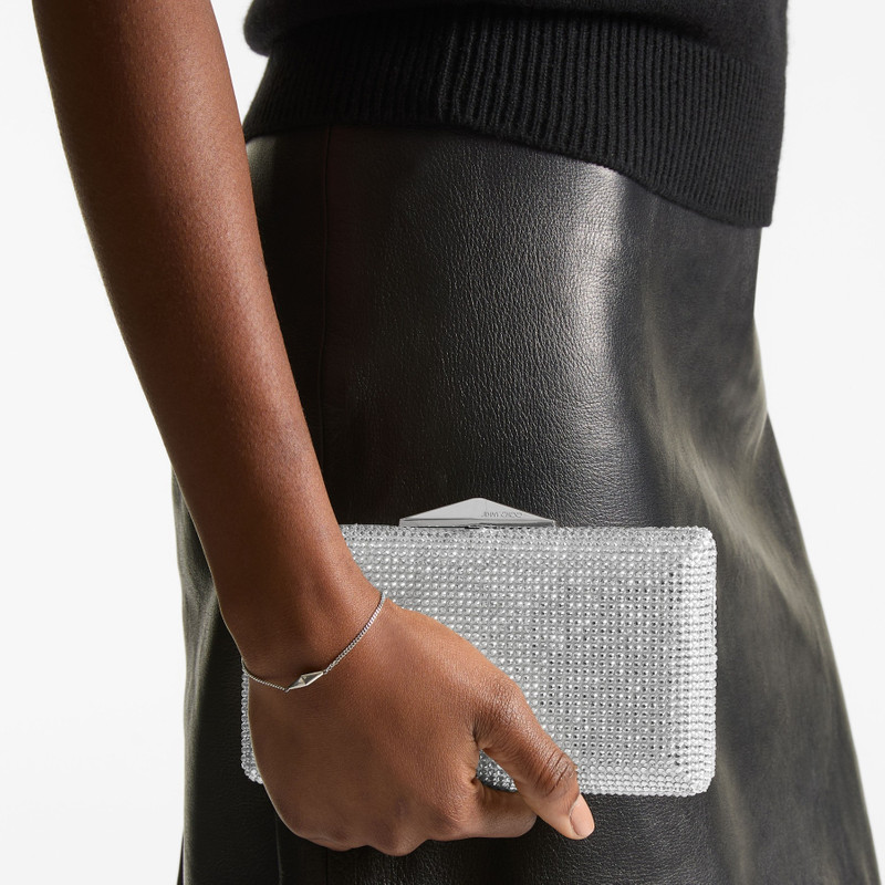 JIMMY CHOO Clemmie
Ivory Satin Crystal Clutch Bag outlook
