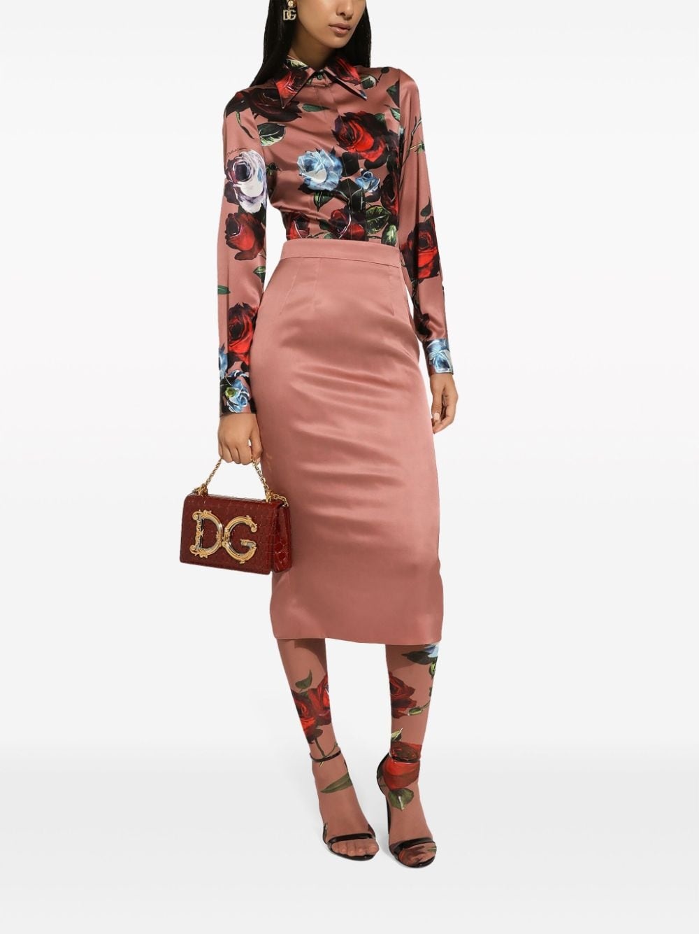 floral-print stretch-silk shirt - 2