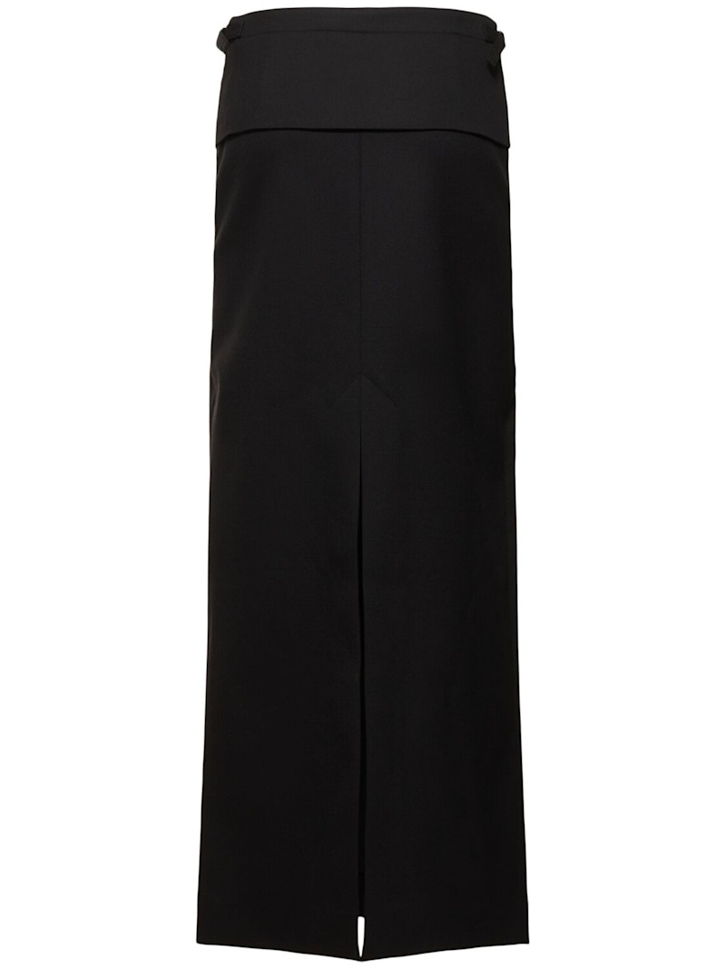 Adriana wool twill suiting long skirt - 3