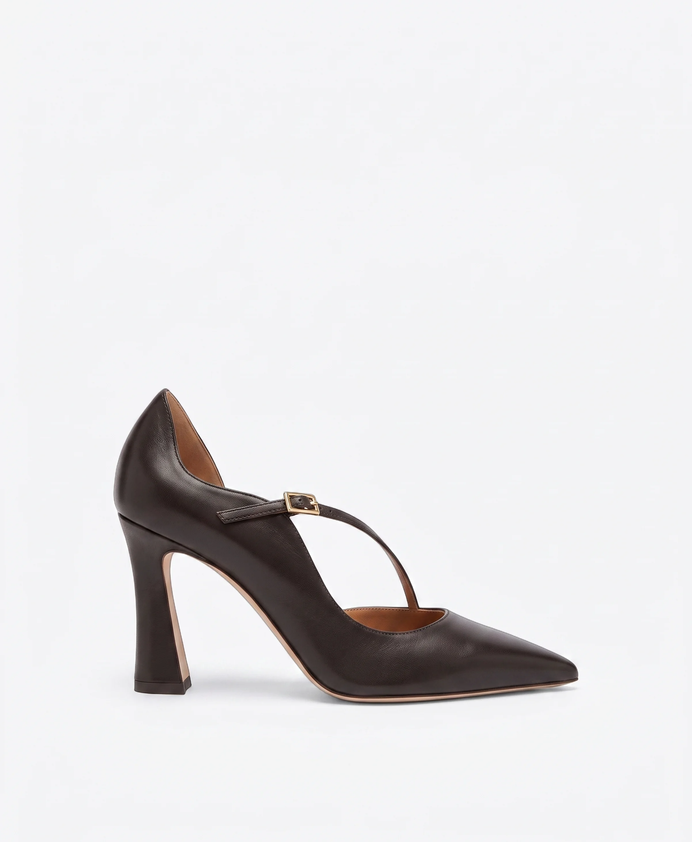 Bettina 90 Dark Brown Leather Pumps - 1