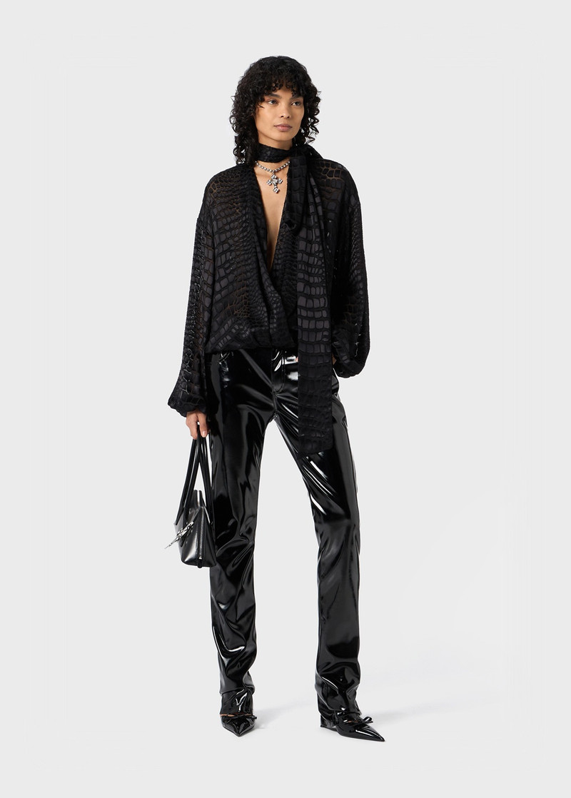 Blumarine PATENT STRAIGHT PANTS outlook