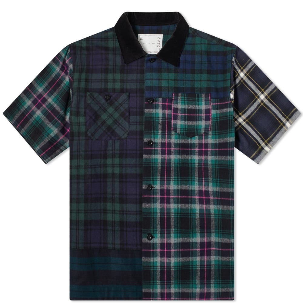 Sacai Flannel Plaid Mix Shirt - 1