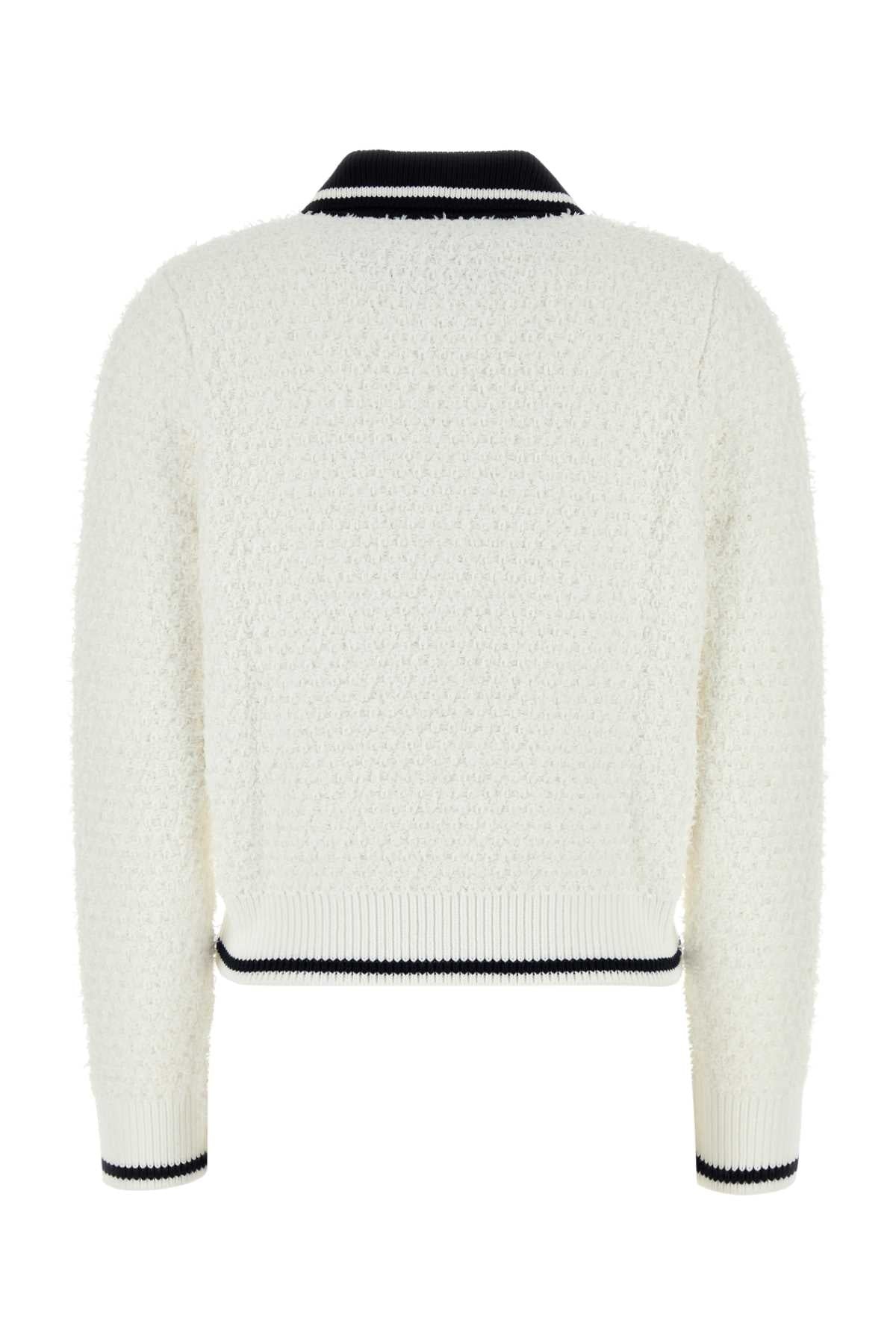 Gucci Women White Stretch Cotton Blend Cardigan - 2