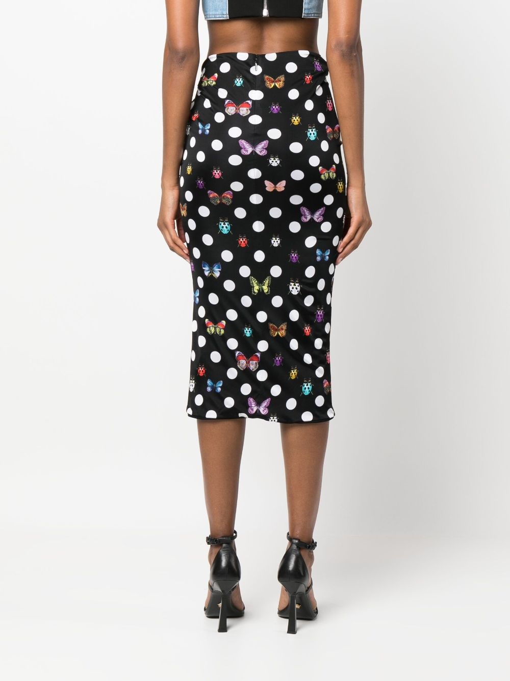 x Dua Lipa Butterflies-print midi skirt - 4