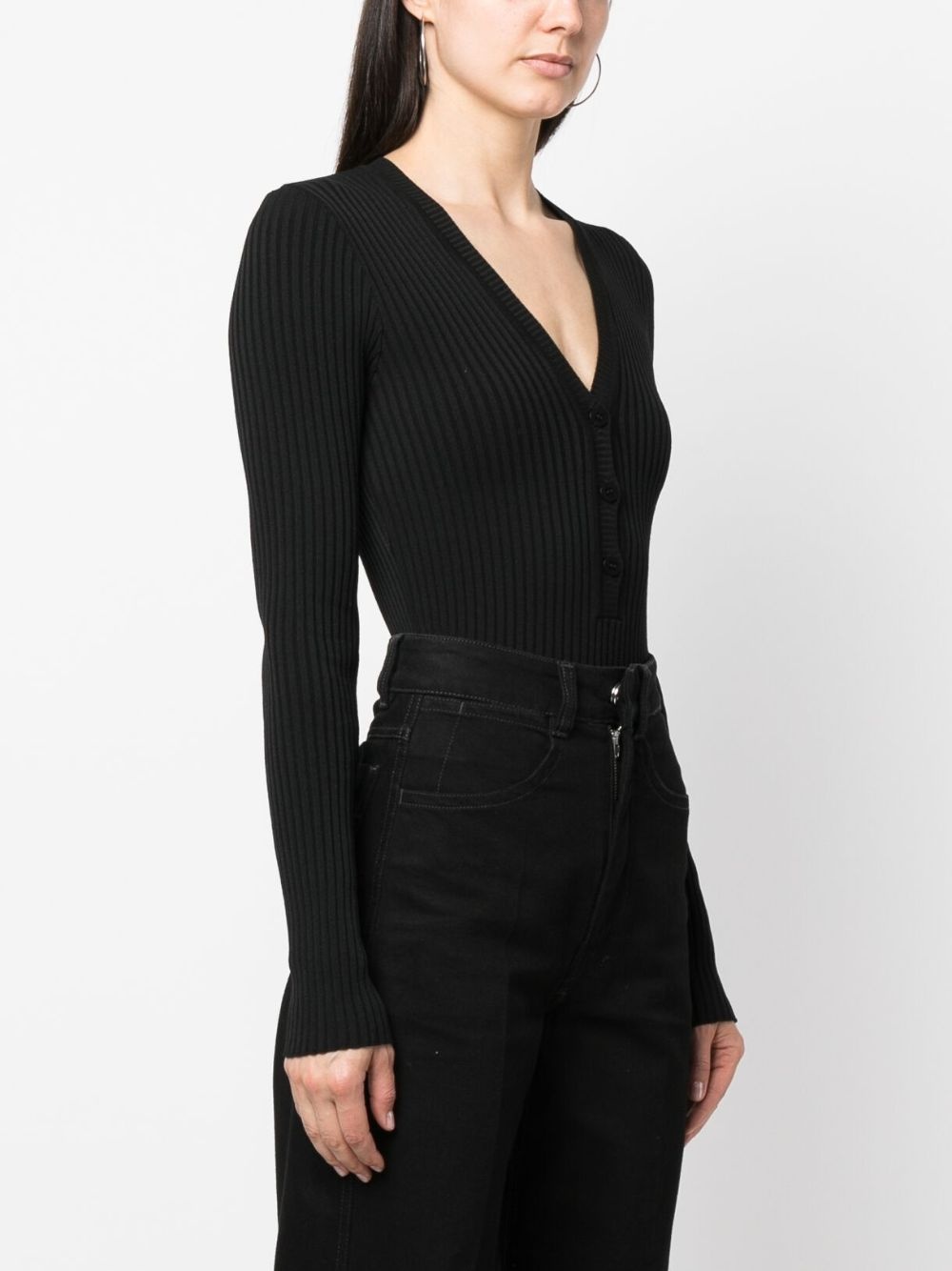 long-sleeve ribbed-knit bodysuit - 3