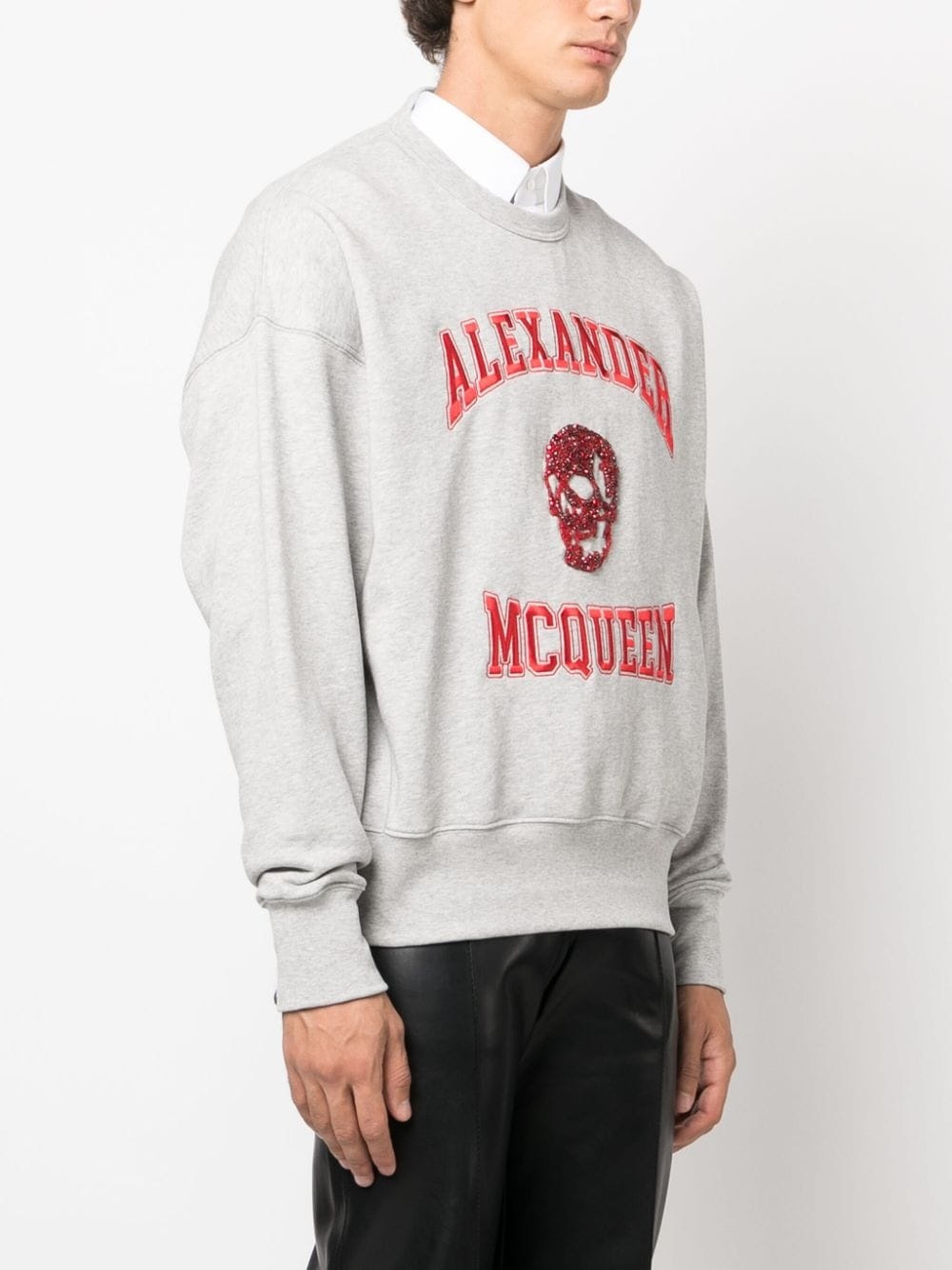 logo-embroidered cotton hoodie - 3