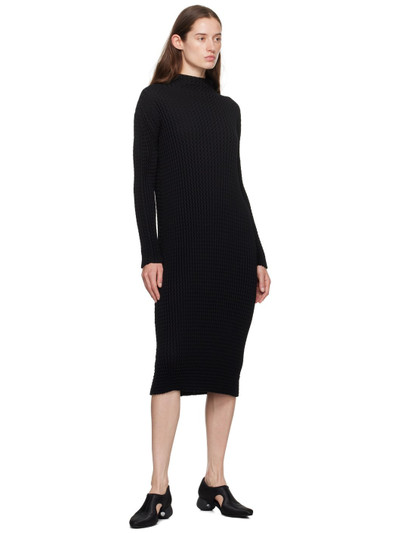 ISSEY MIYAKE Black Spongy Midi Dress outlook