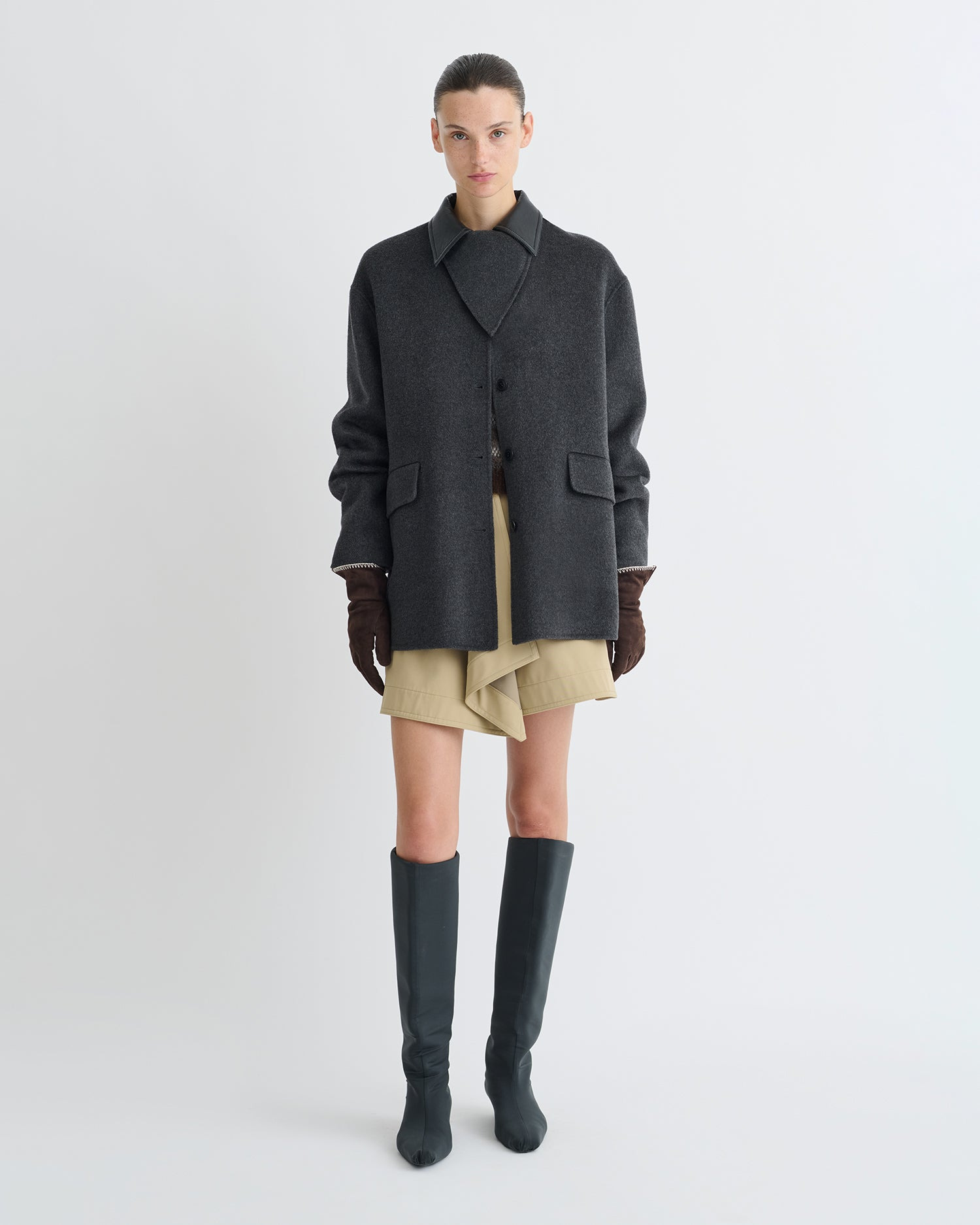 Double Wool/Regen Leather Jacket - 2