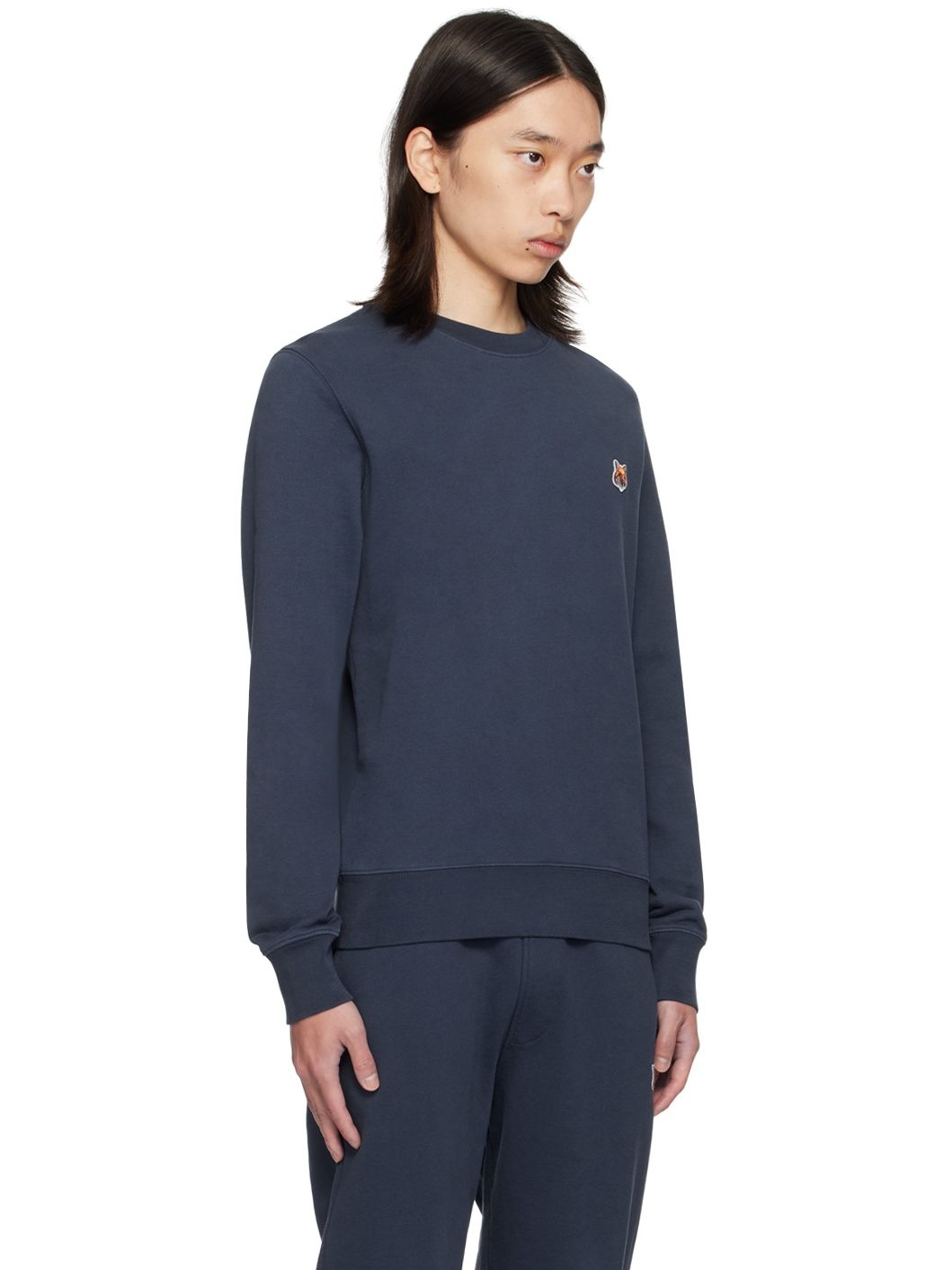 Navy Fox Head Regular Sweatshirt - 2