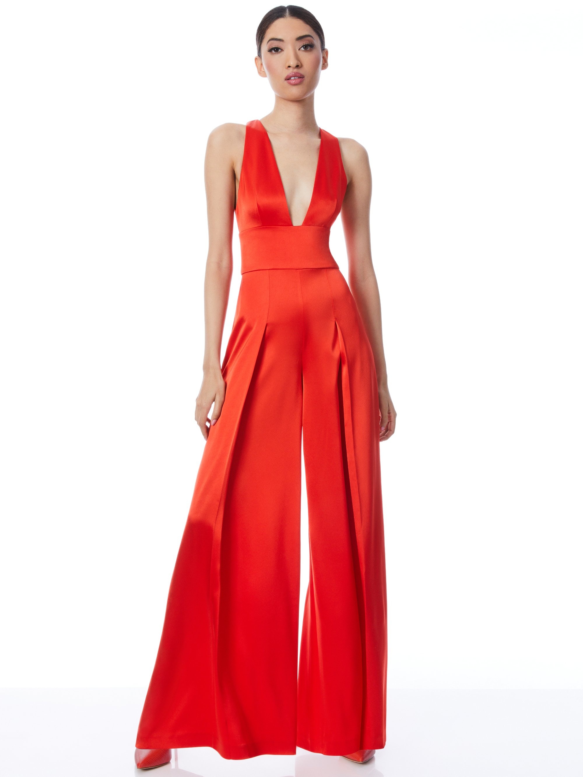 MYRTLE DEEP V-NECK WIDE LEG JUMPSUIT - 2