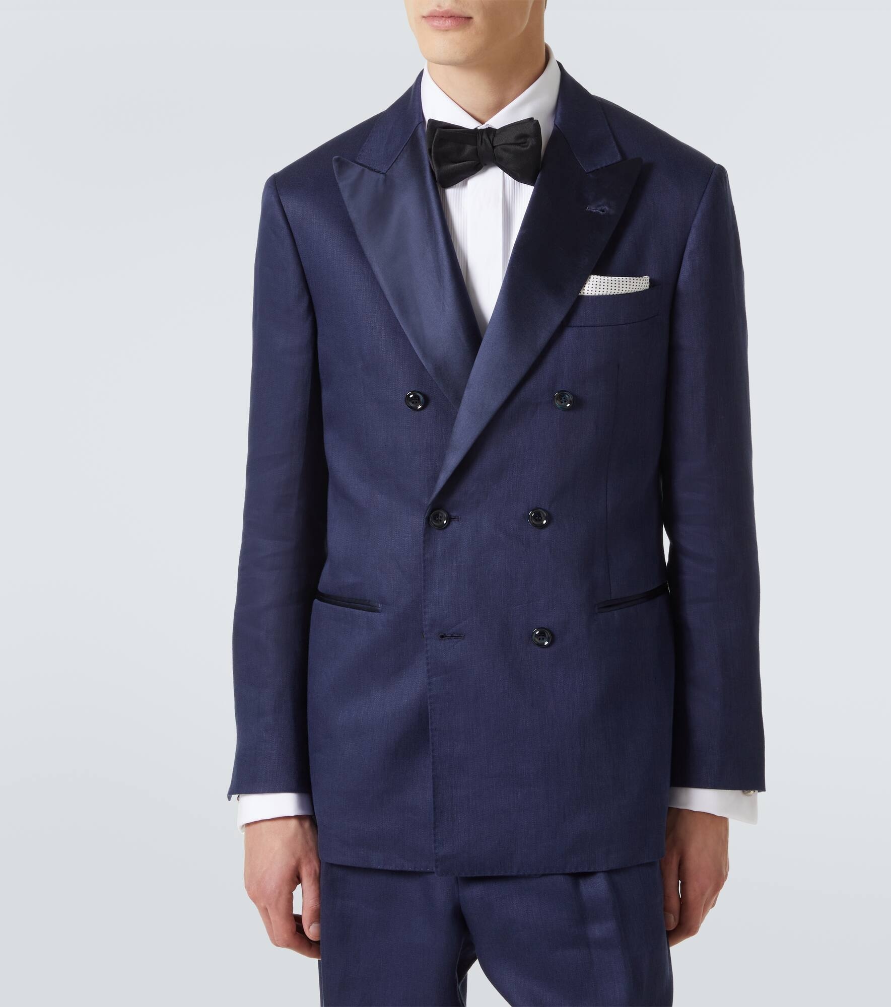 Double-breasted linen tuxedo - 4