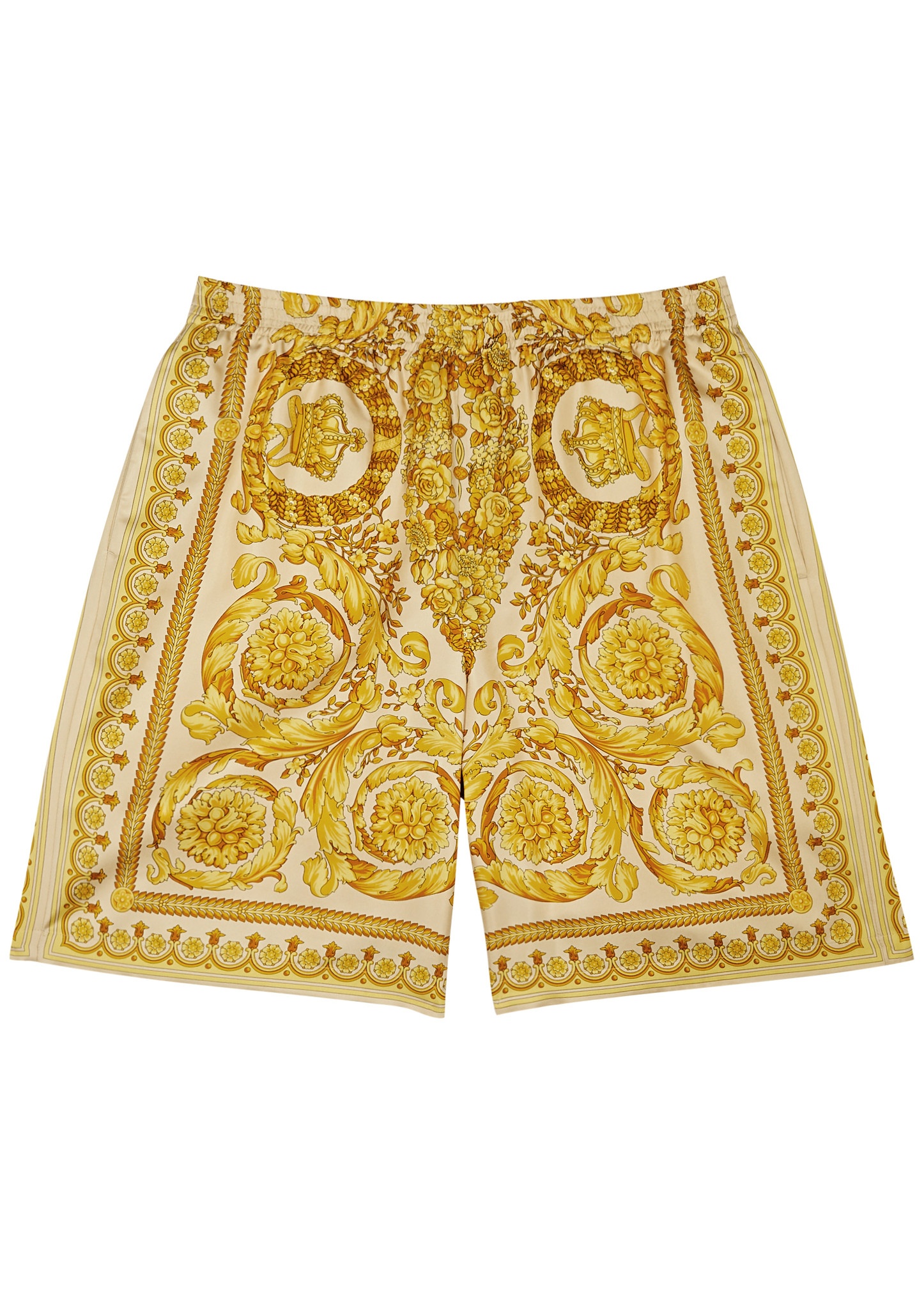 Baroque printed silk-twill shorts - 1