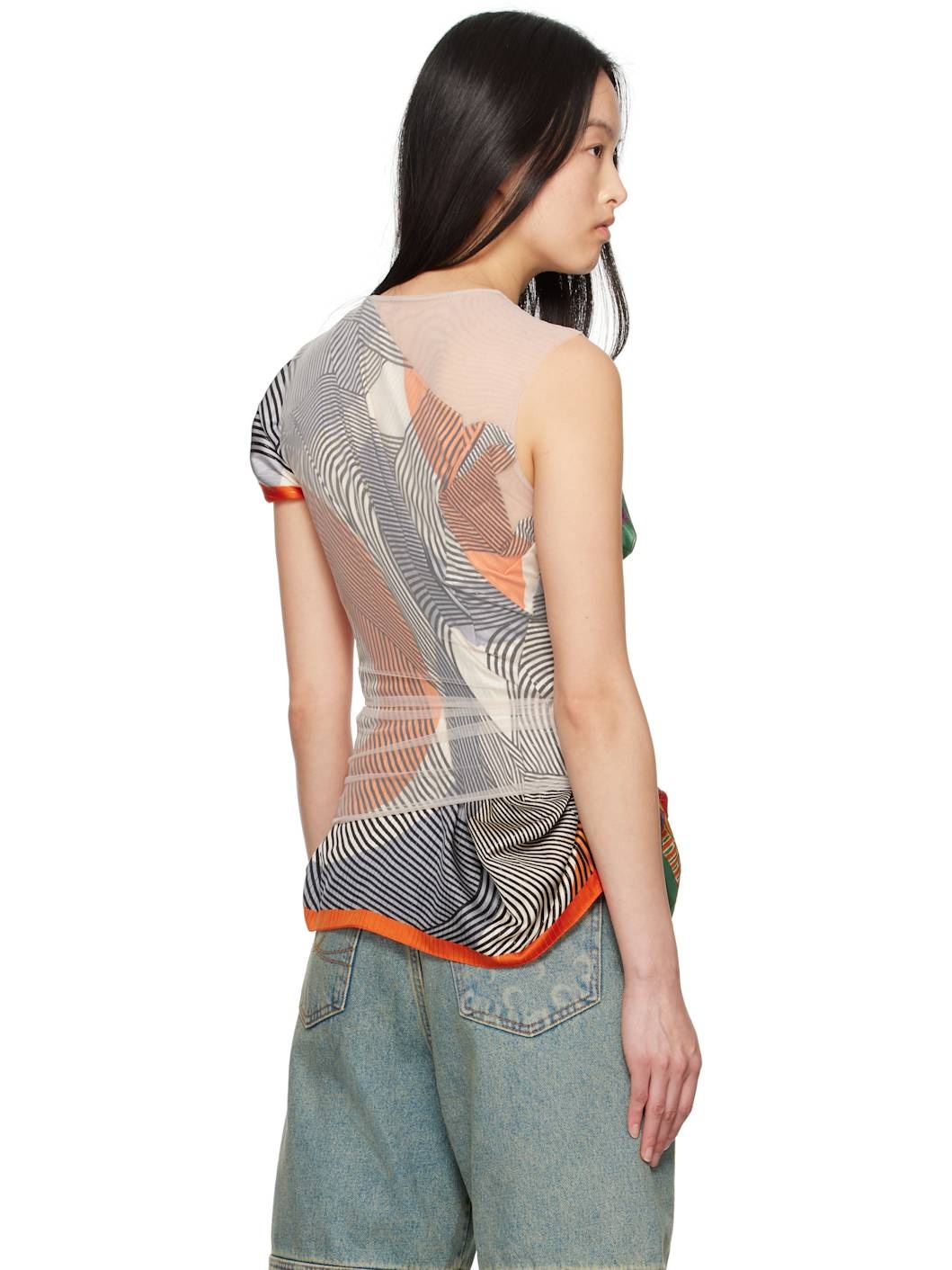 Multicolor Regenerated Silk Scarves Layer Top - 3