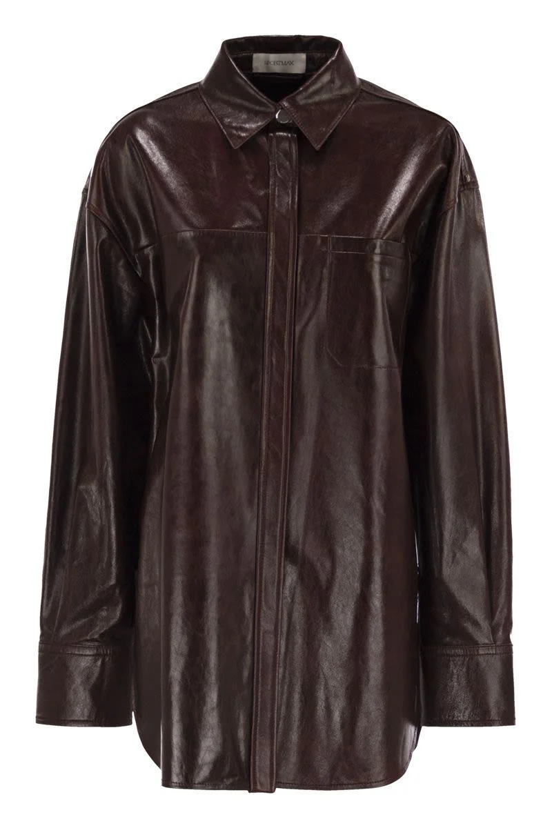 Sportmax Borel - Oversized Nappa Leather Shirt - 1
