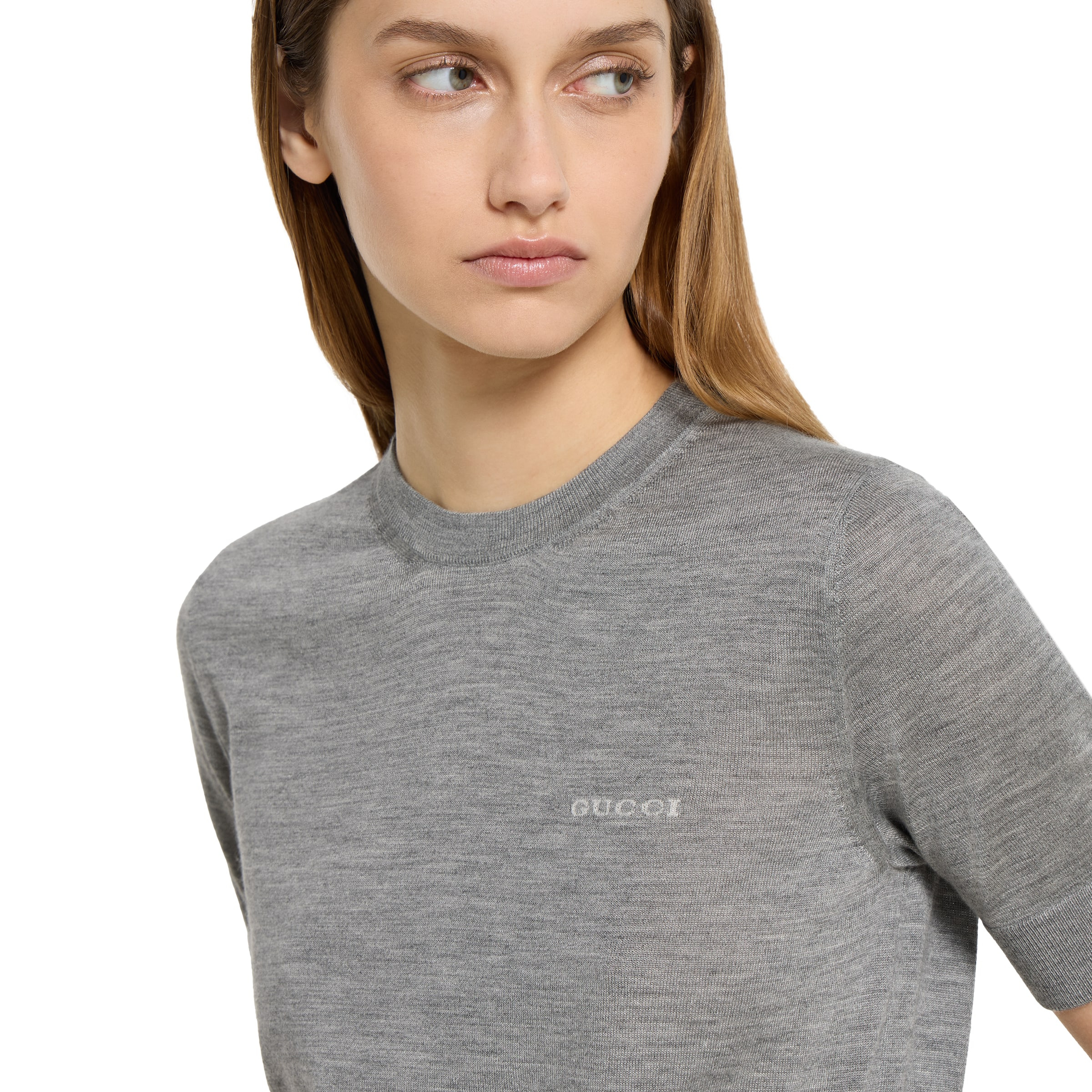 Cashmere silk top with intarsia - 5