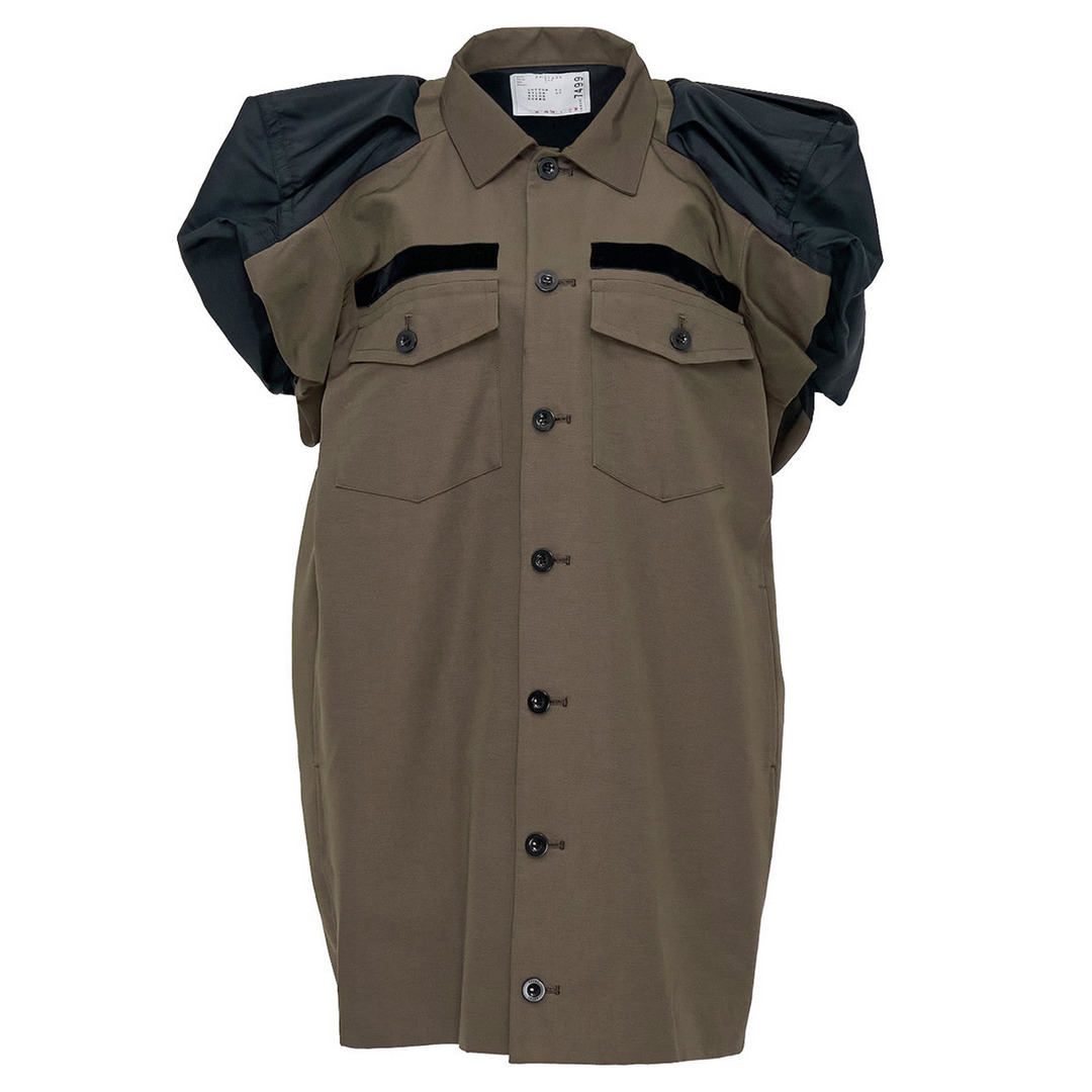 Nylon Twill Mix Grosgrain Dress - 1
