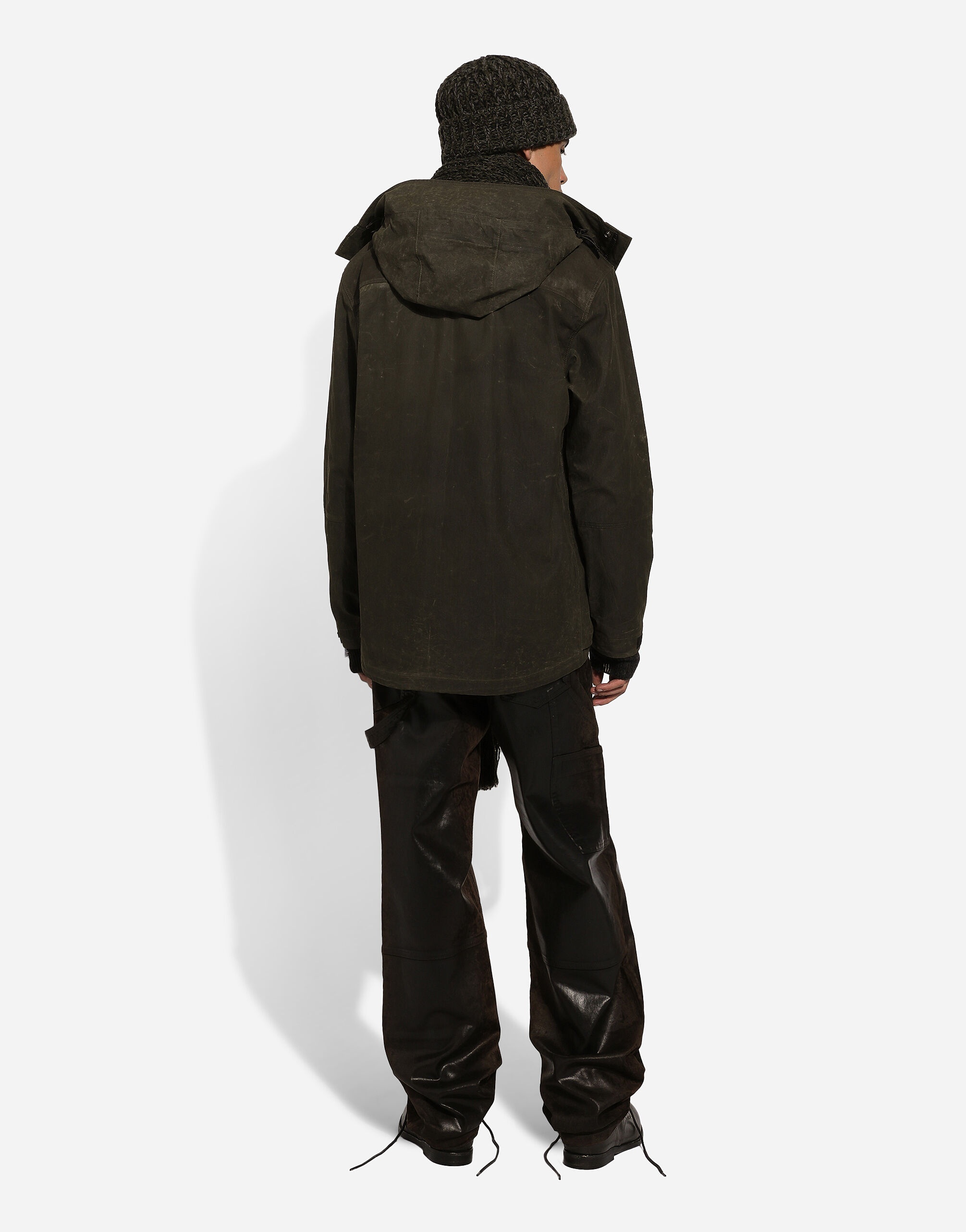 Lined technical fabric jacket with hood - 3