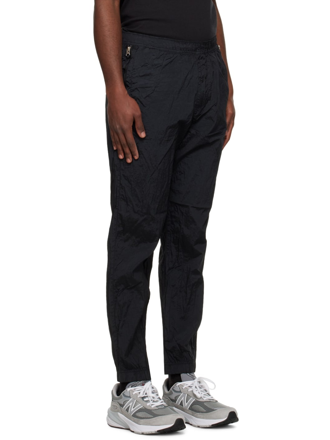 Black Crinkled Lounge Pants - 2