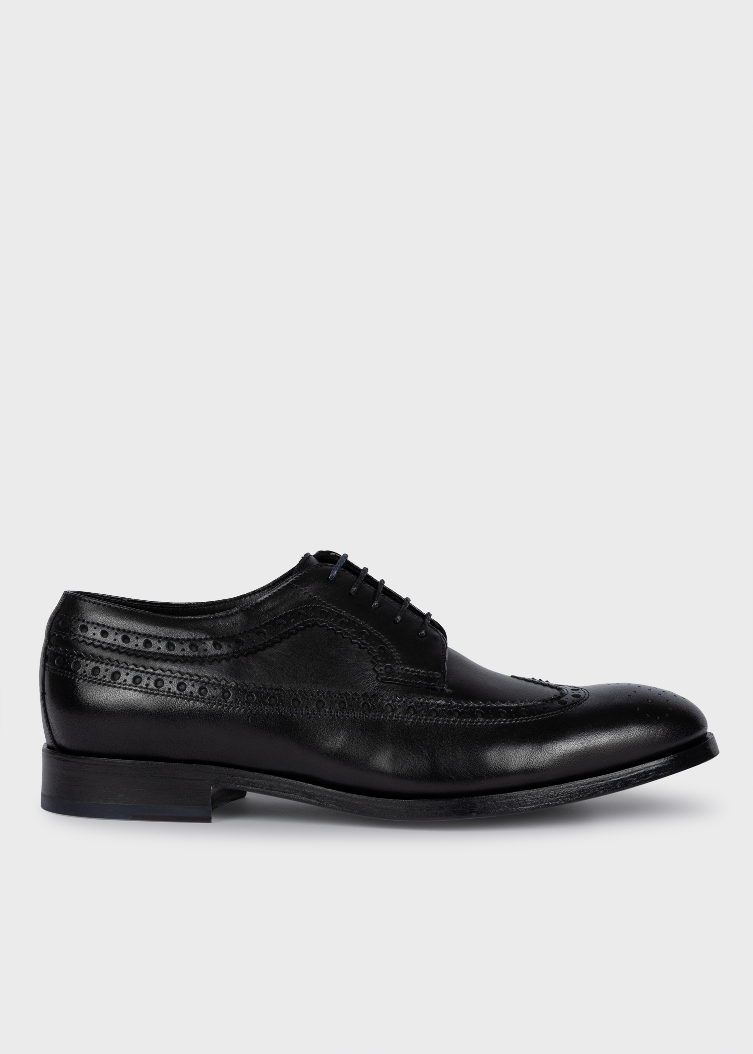 Black Leather 'Ark' Brogues - 1
