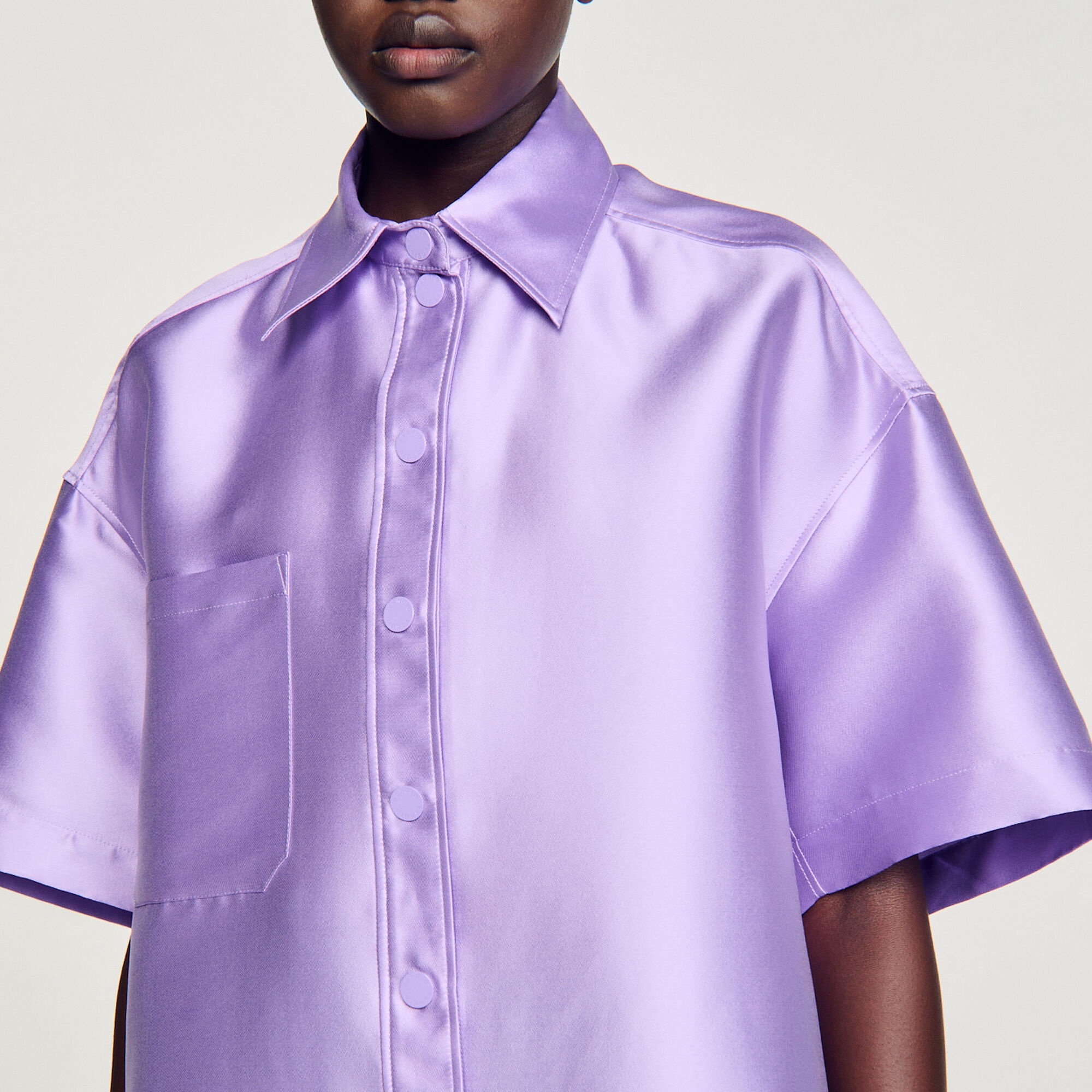 OVERSIZED SATIN SHIRT - 4