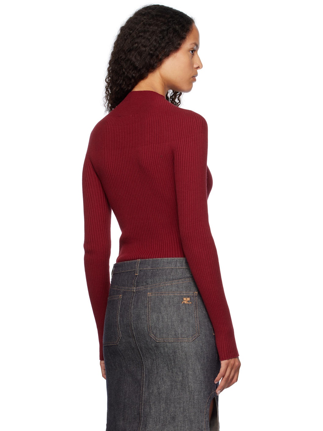 Red Long Sleeved Solar Sweater - 3