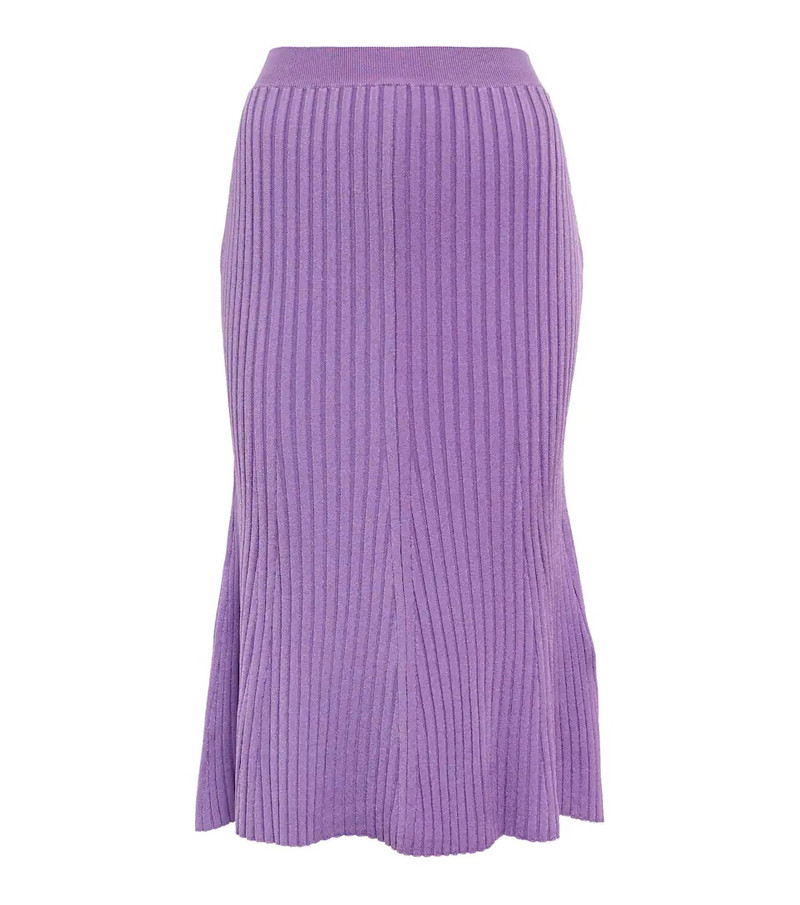 Ribbed-knit midi skirt - 1