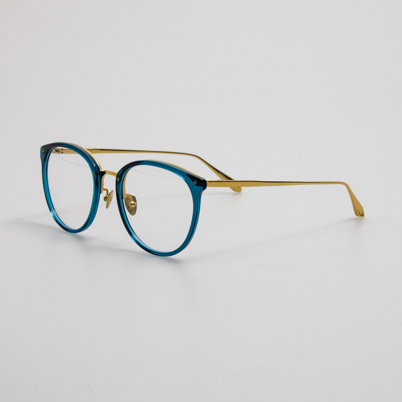 LINDA FARROW Calthorpe Optical Frame in Aqua outlook